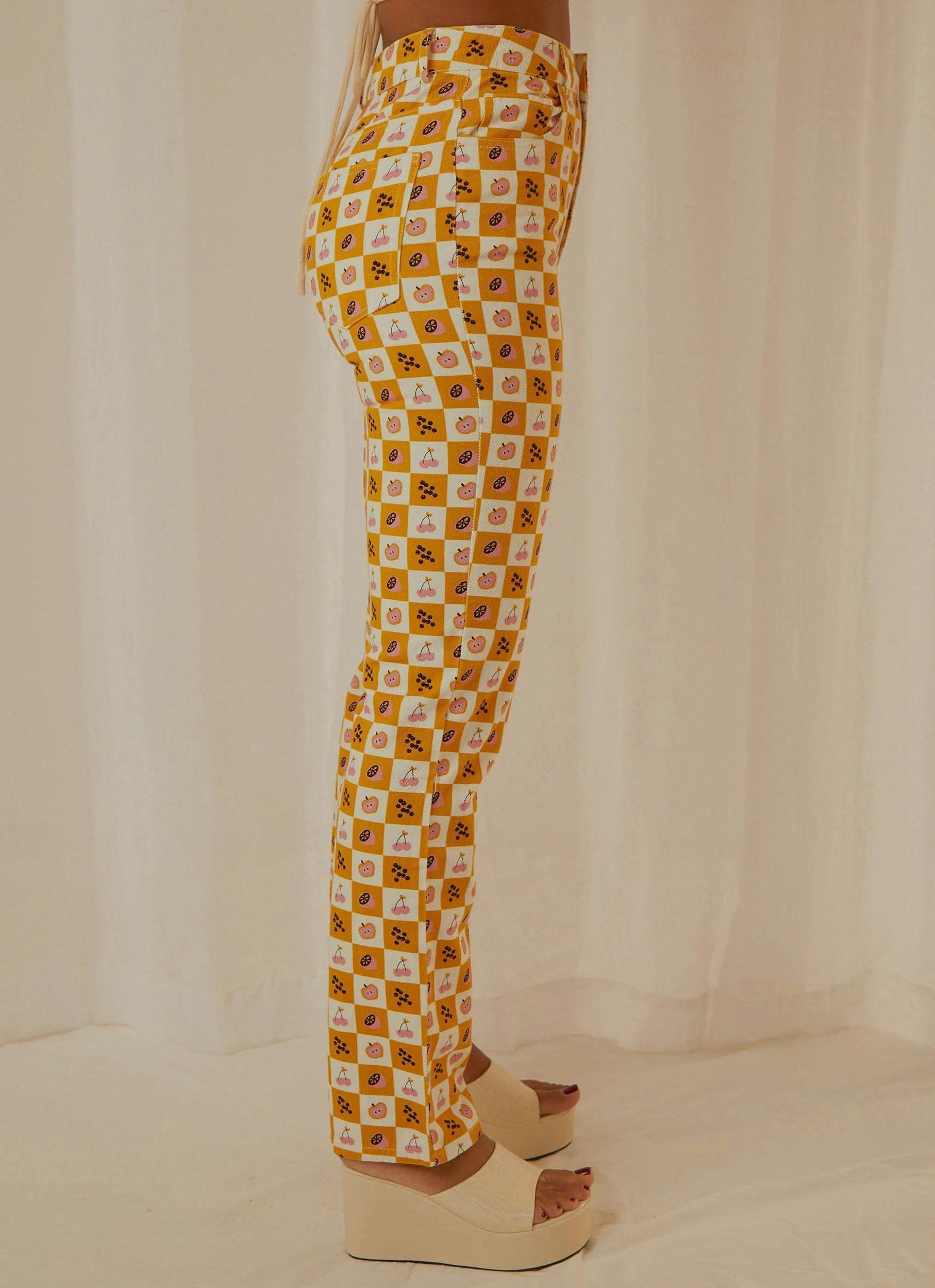 Pina Colada Pants - Fruit Checkers Product Image