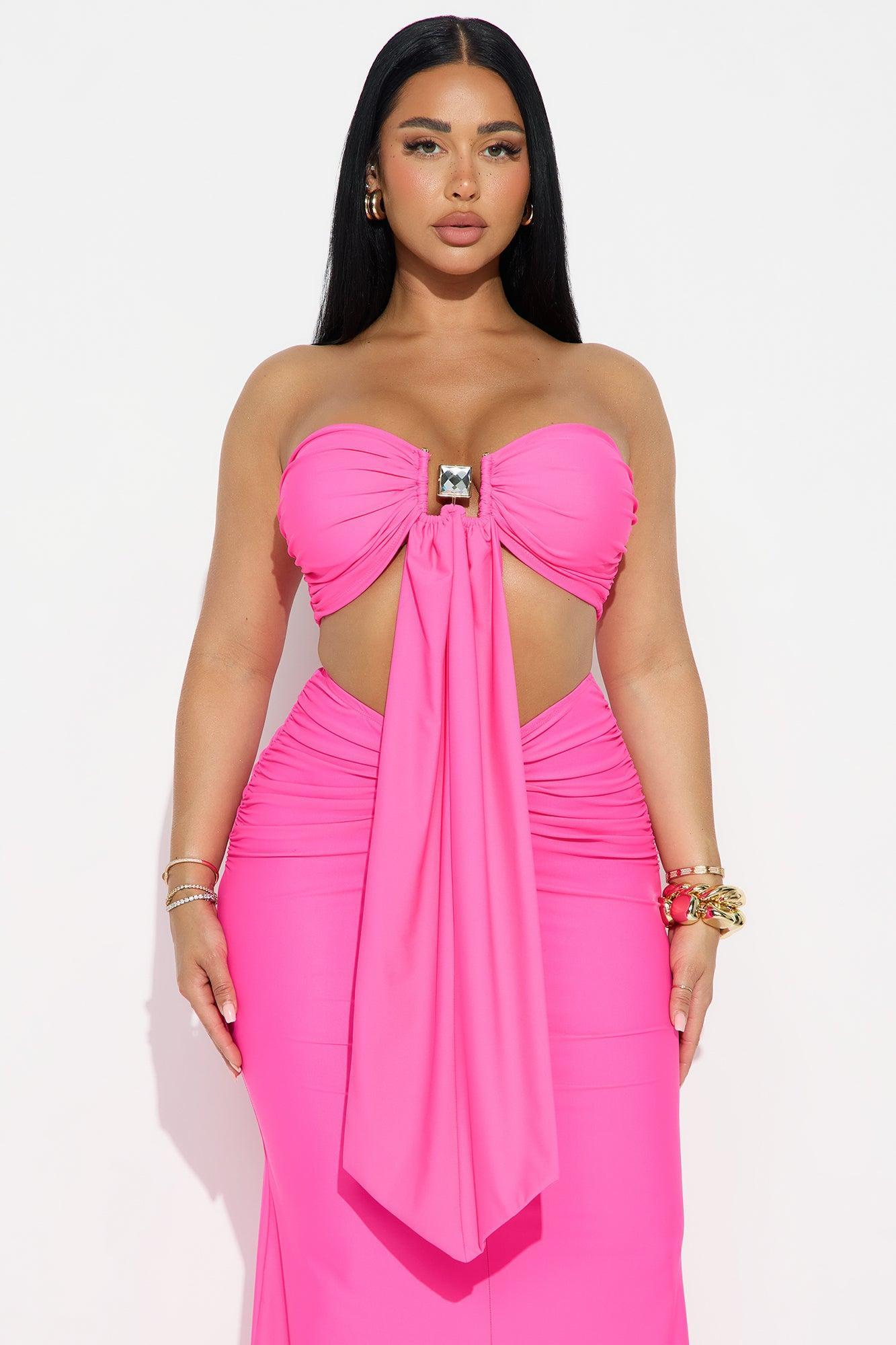 Sabrina Bra Top and Maxi Skirt Set - Magenta Product Image