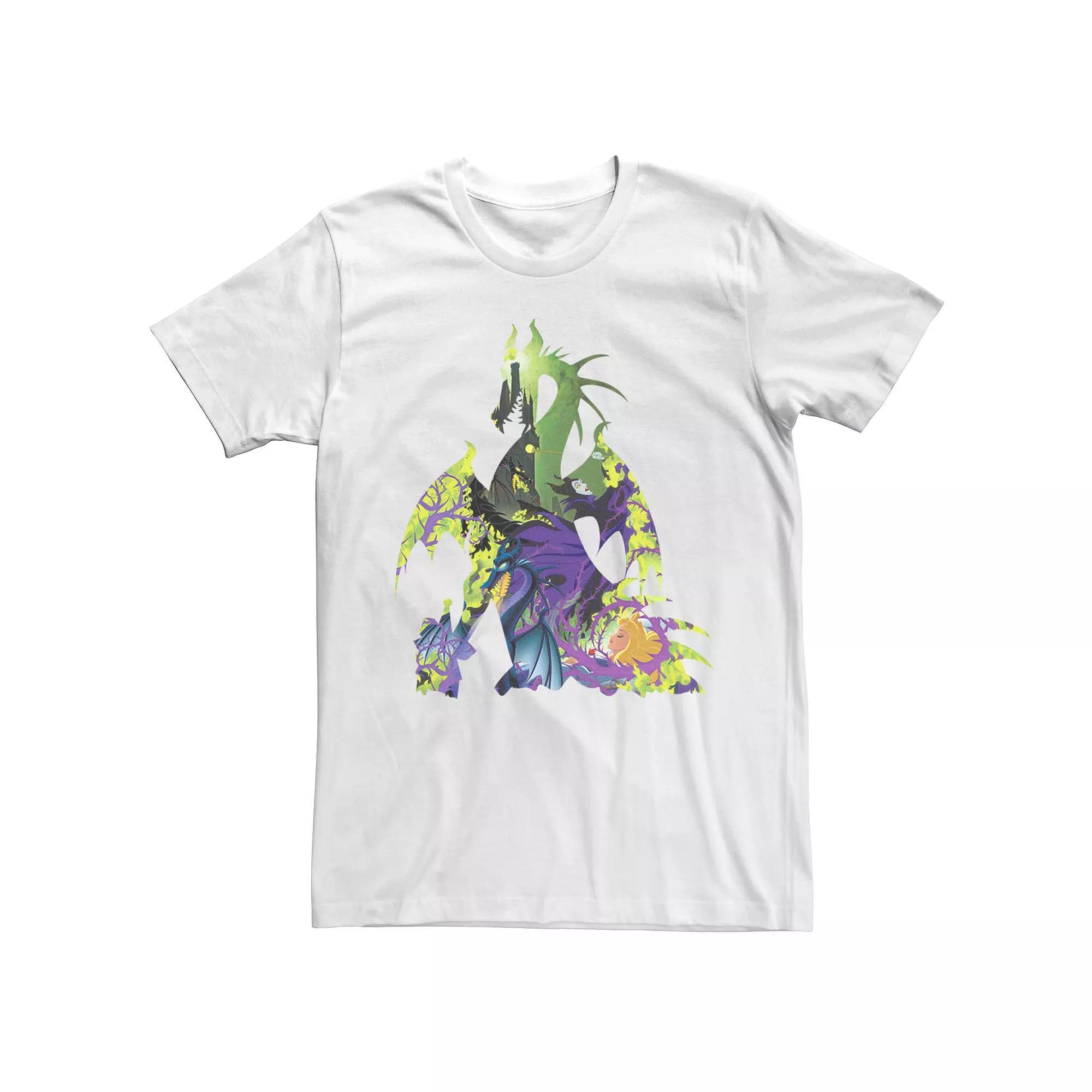 Disney's Sleeping Beauty Dragon Silhouette Graphic Men's Tee, Size: 3XL, White Product Image