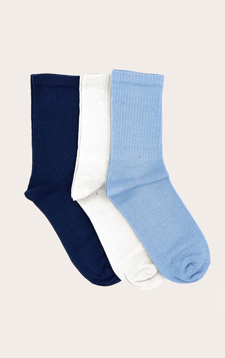 Blue 3 Pack Tonal Socks Product Image