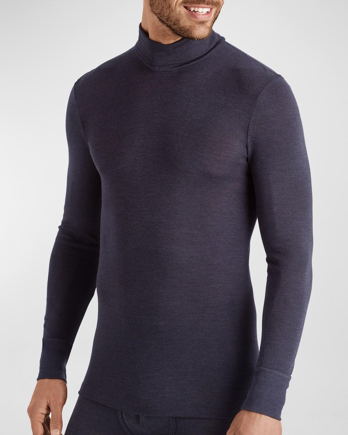 Mens Woolen Silk Turtleneck Shirt Product Image