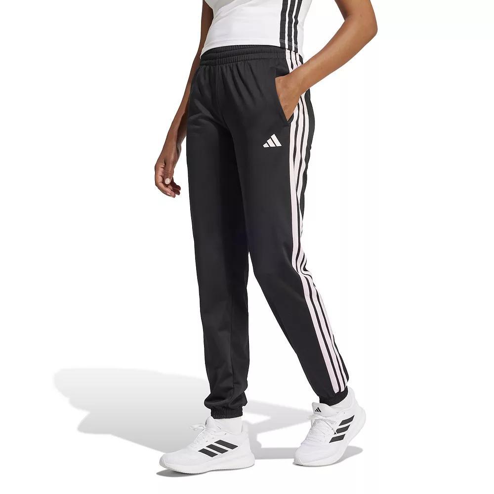 Women's adidas Tricot 3-Stripes Track Pants, Size: XS, Black Clear Pink Product Image