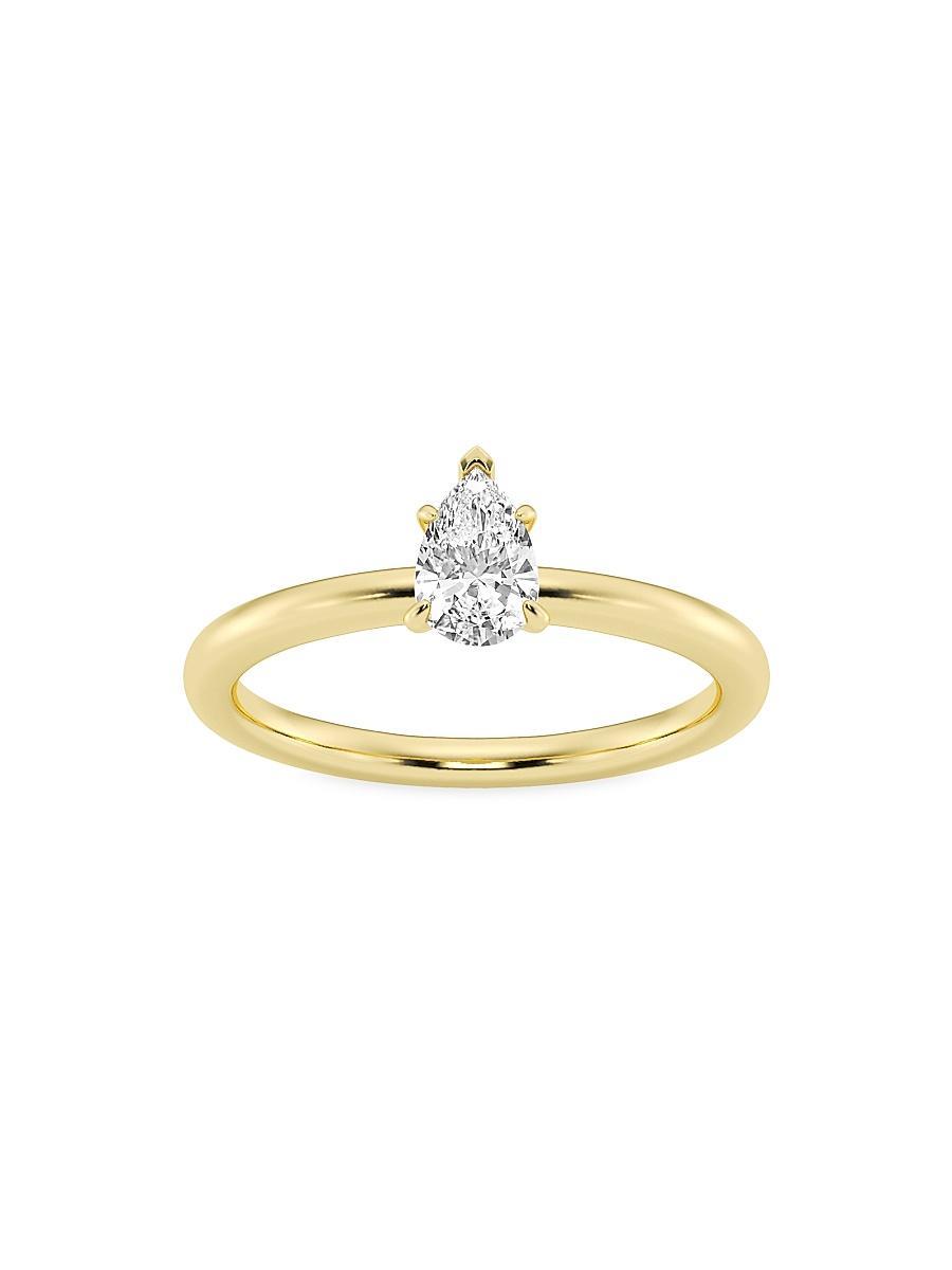 Womens 14K Yellow Gold & Pear-Cut Lab-Grown Diamond Solitaire Ring/0.50-5.00 TCW Product Image