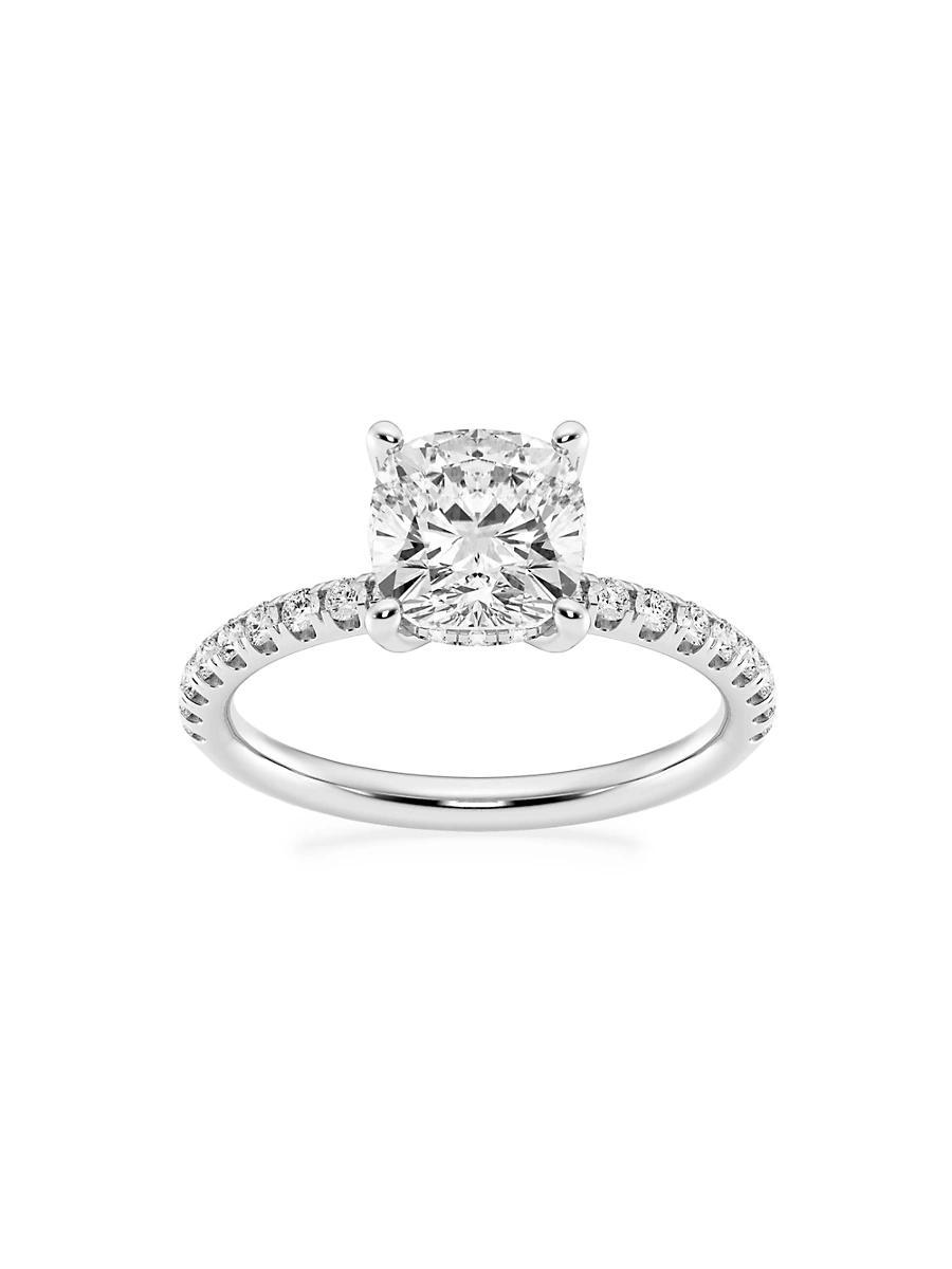 Womens Platinum & Cushion-Cut Lab-Grown Diamond Hidden Halo Ring/0.80-3.41 TCW Product Image