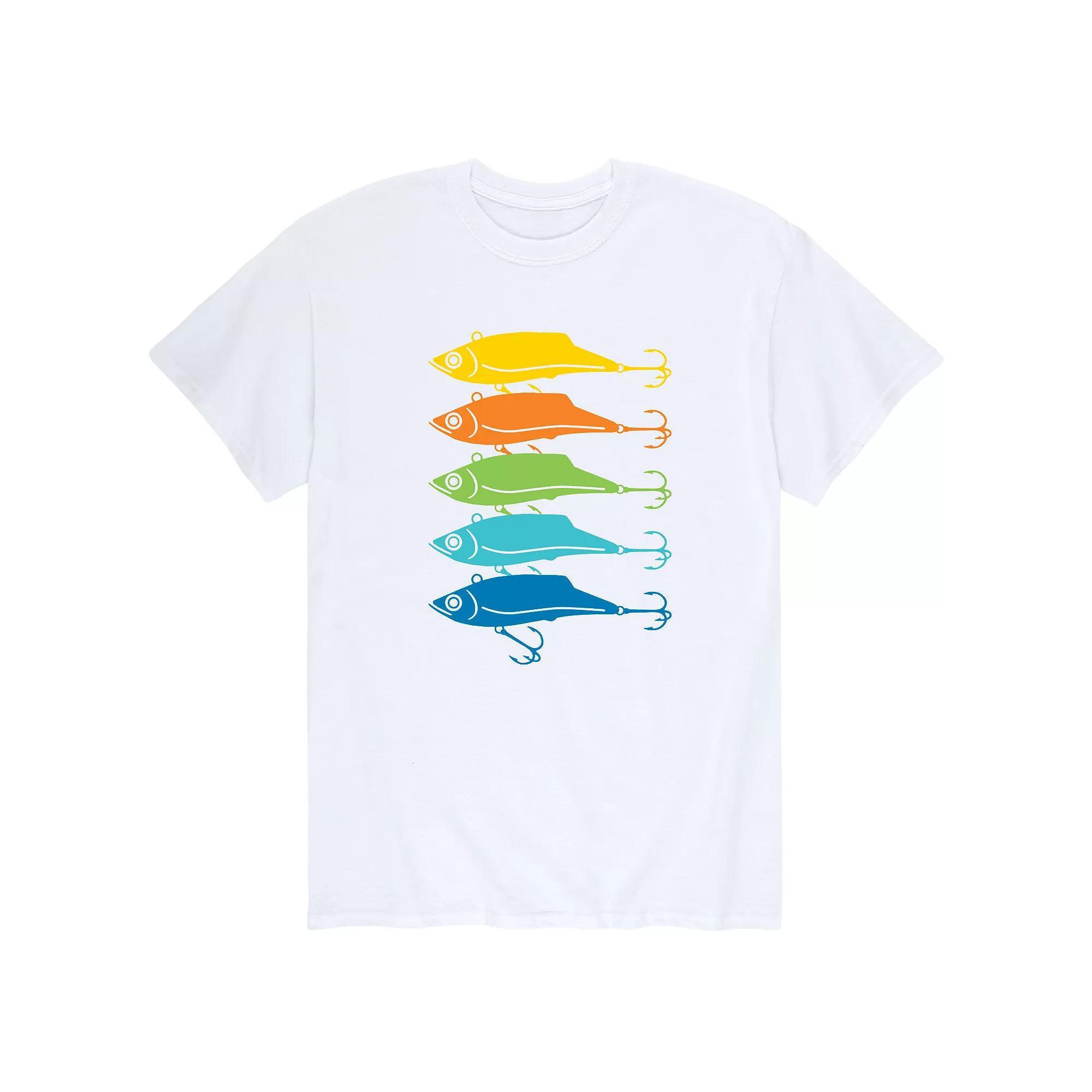Mens Rainbow Fishing Lures Tee Product Image