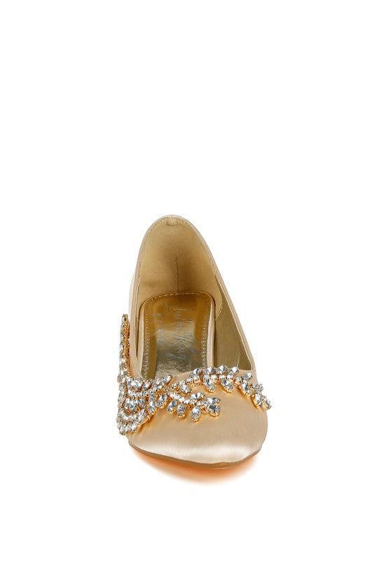 Abatina Satin Diamante Embellished Pumps Product Image