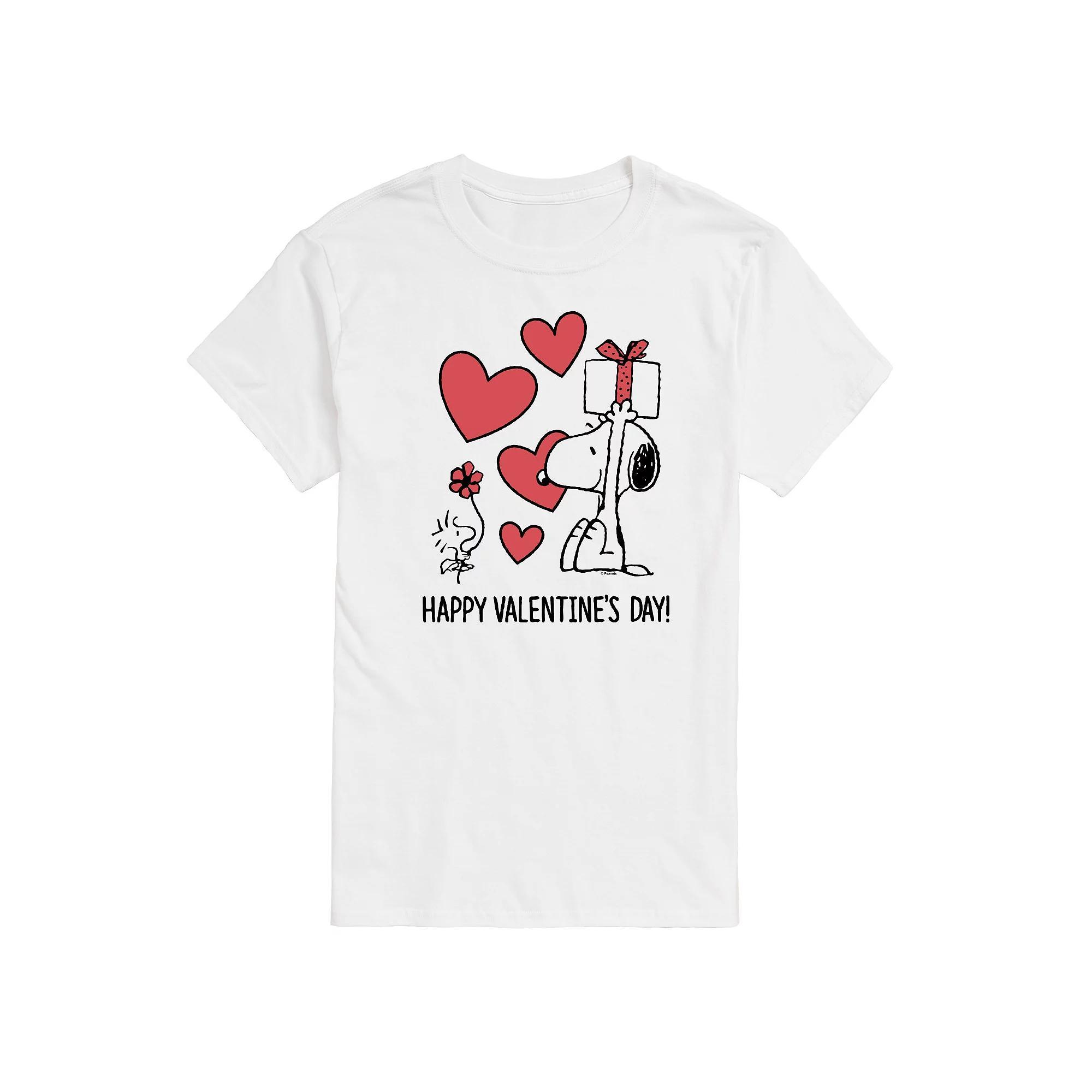 Big & Tall Peanuts Snoopy Happy Valentines Day Graphic Tee, Men's, Size: XL Tall, White Product Image