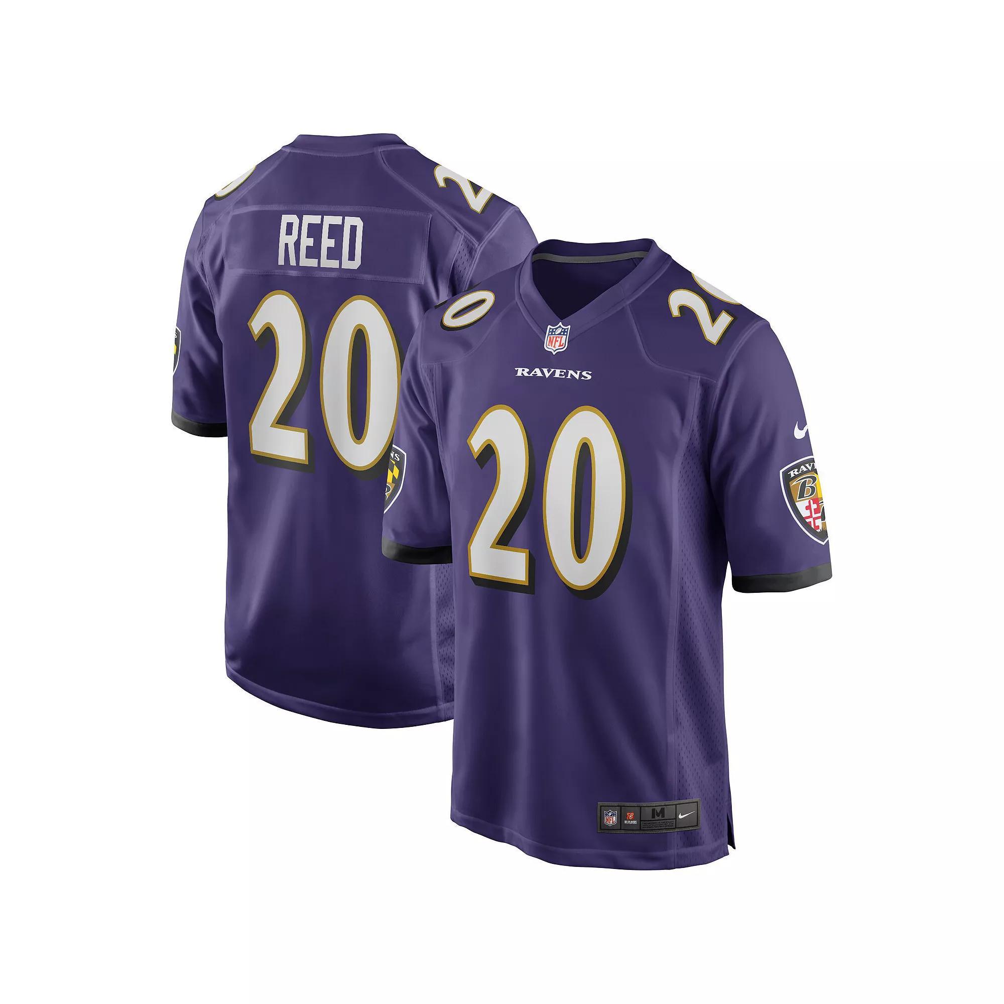 Men's Nike Ed Reed Purple Baltimore Ravens Game Retired Player Jersey, Size: 3XL Product Image