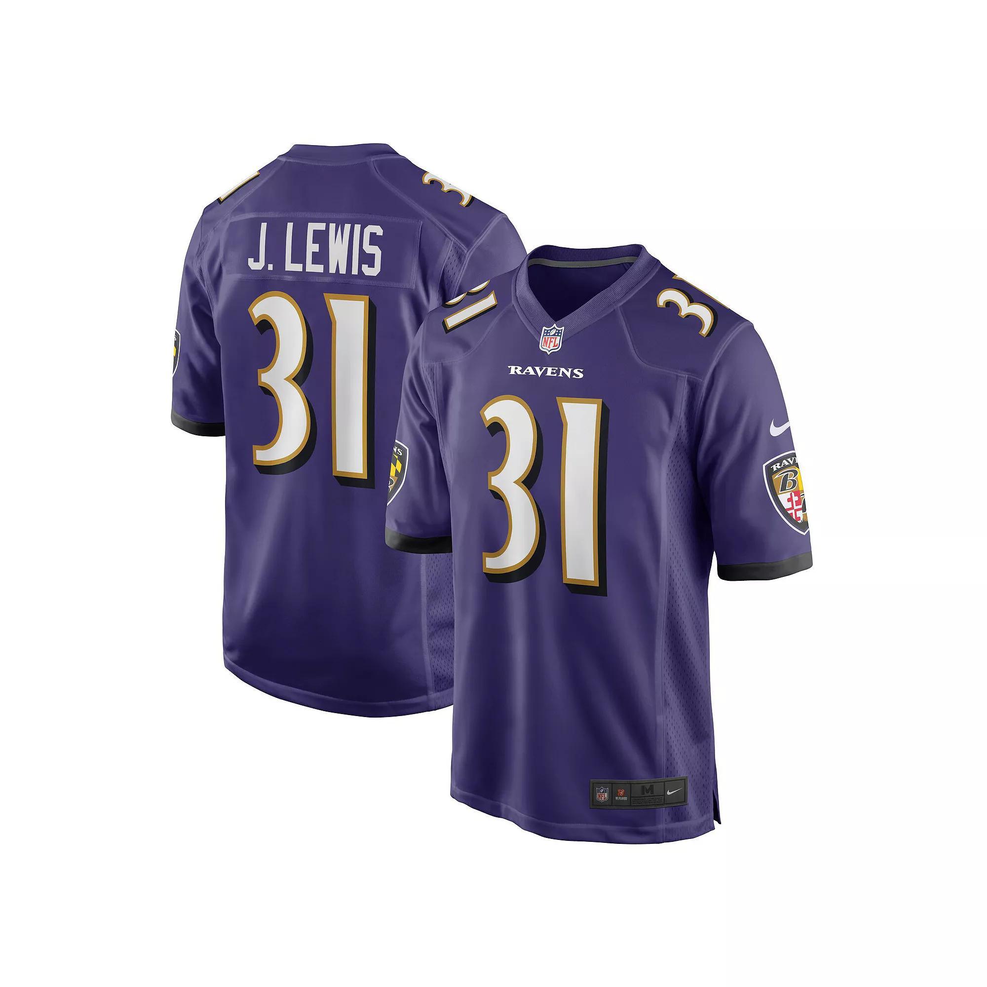Men's Nike Jamal Lewis Purple Baltimore Ravens Game Retired Player Jersey, Size: 3XL Product Image