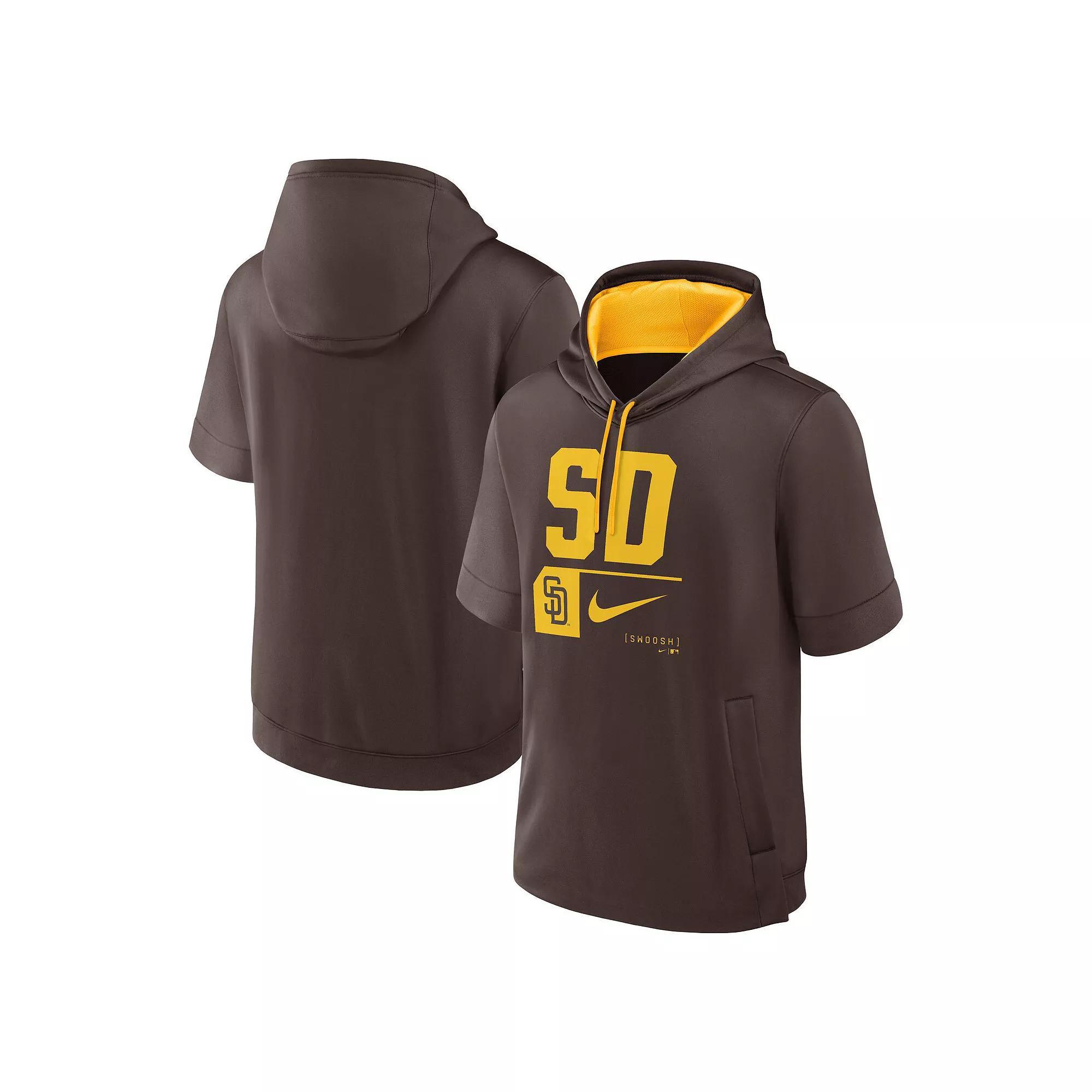 Men's Nike Brown San Diego Padres Tri Code Lockup Short Sleeve Pullover Hoodie, Size: Medium Product Image