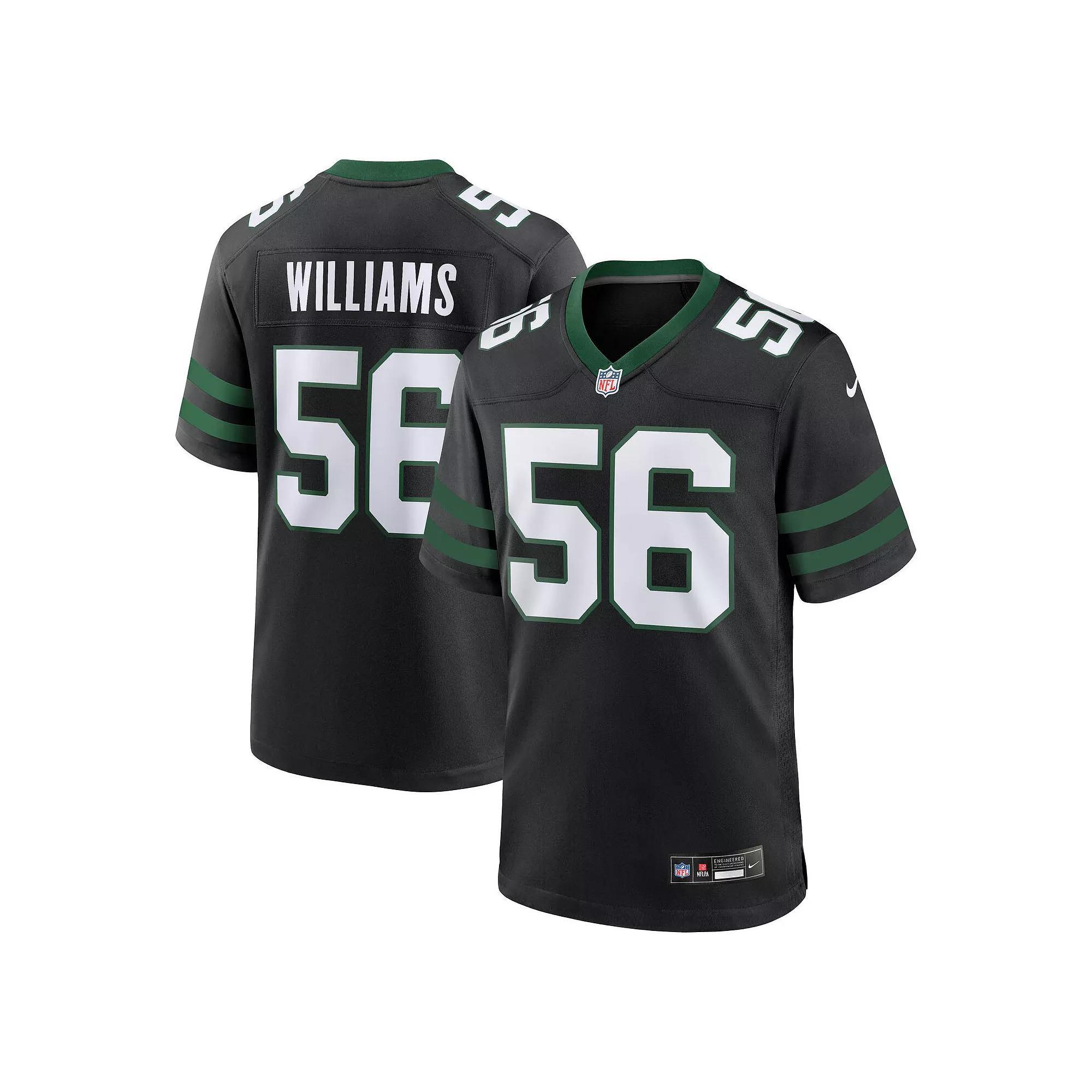 Men's Nike Quincy Williams Legacy Black New York Jets Alternate Game Jersey, Size: Large Product Image