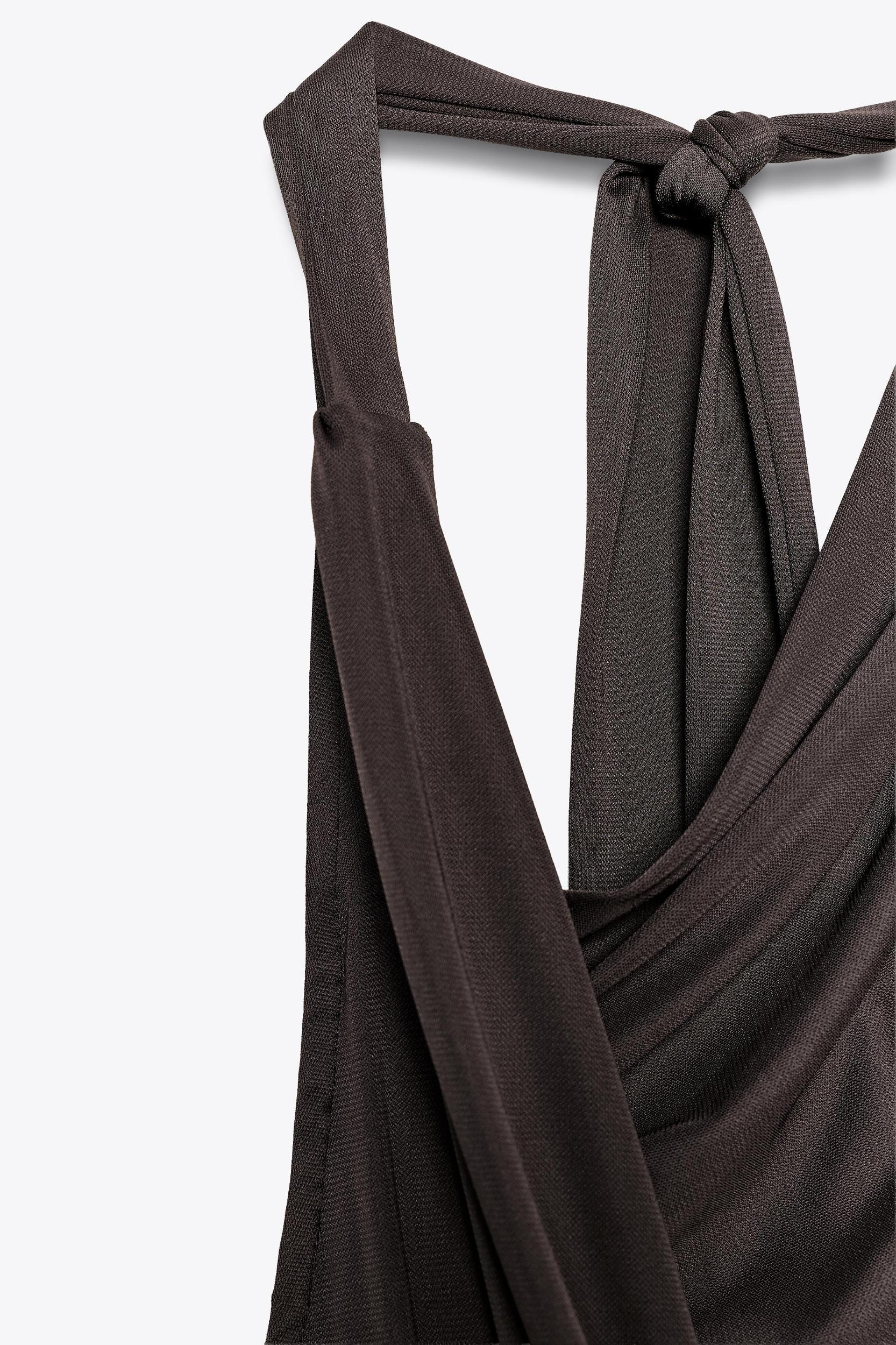 FLOWY NECK PLEATED DRESS Product Image