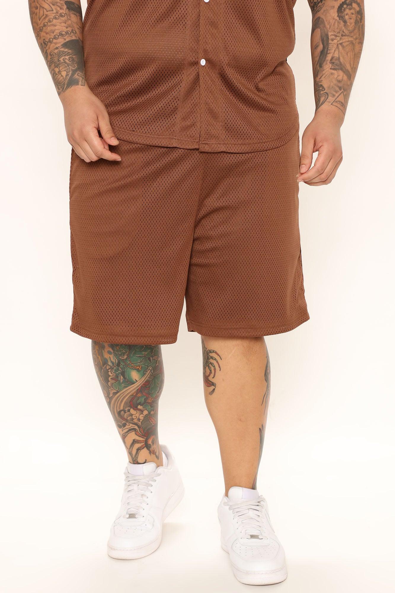 Winners Circle Mesh Shorts - Brown Product Image
