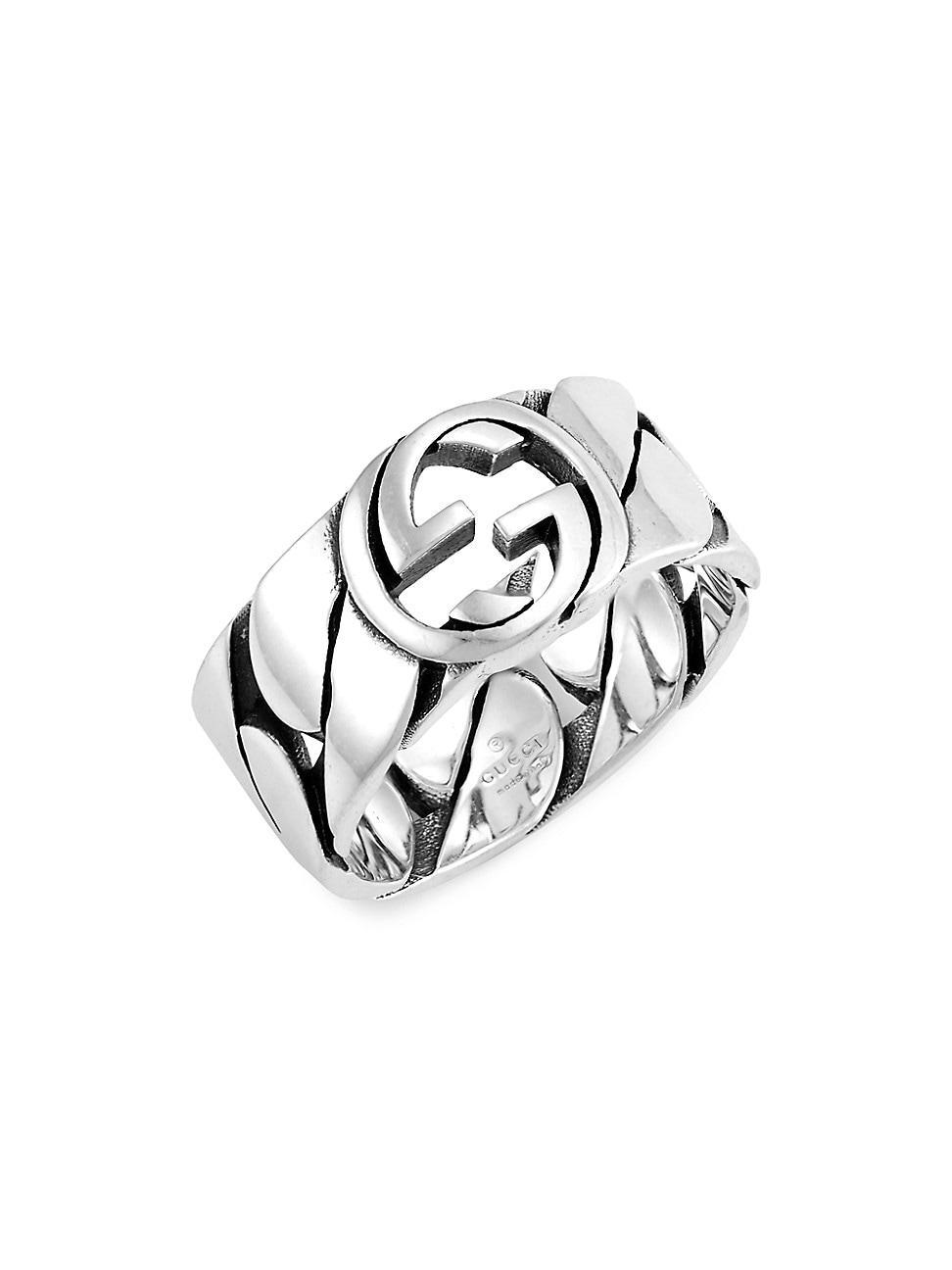Mens Unisex Sterling Silver Interlocking G Ring Product Image