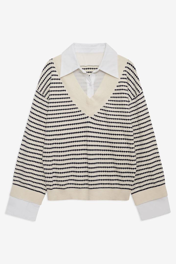 Regatta Stripe Knit Sweater — Ivory Product Image