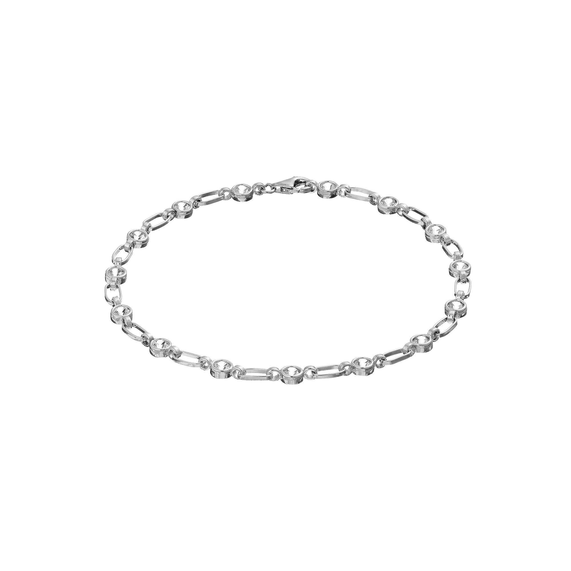 Kristen Kesho Sterling Silver Lab-Created White Sapphire Tennis Bracelet, Women's, Size: 7.25" Product Image