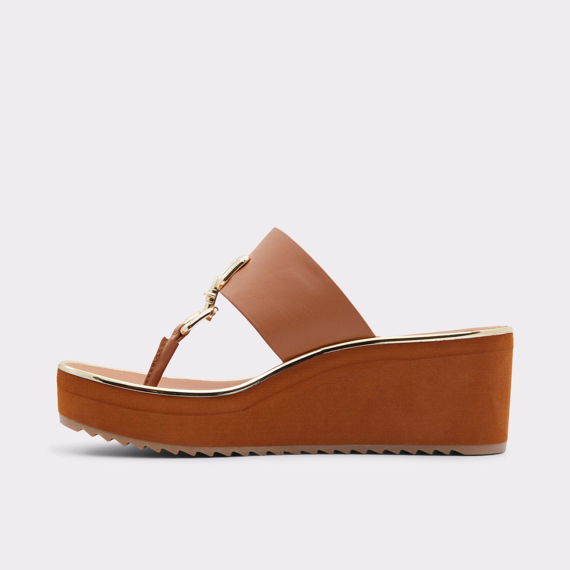 ALDO Maesllan - Women's Wedge Sandals - Brown, Size 6.5 Product Image