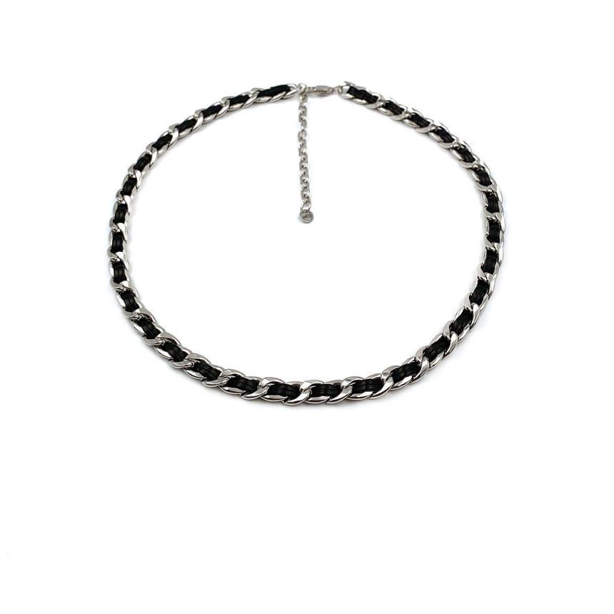 Chain Faux Leather Necklace Product Image