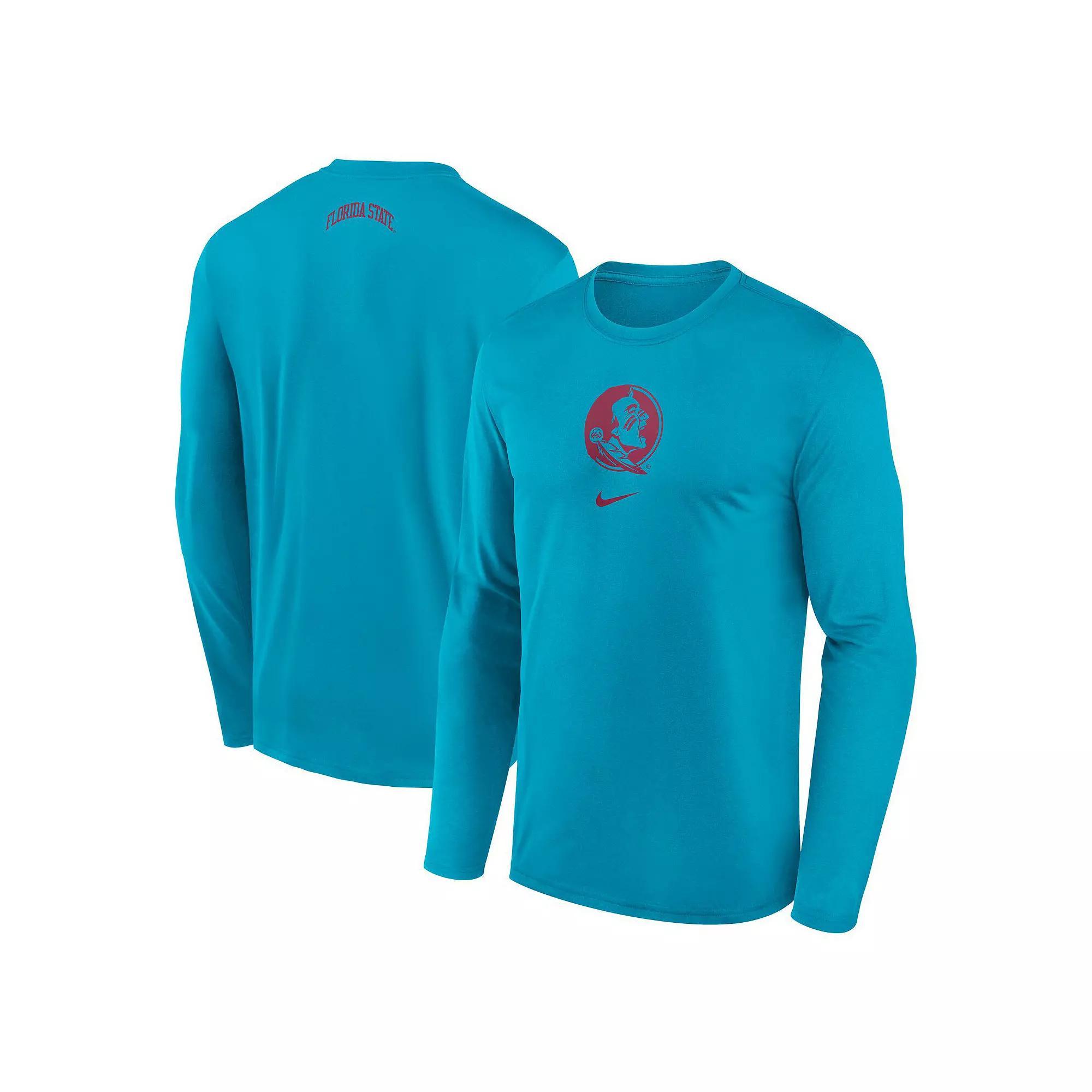 Men's Nike Turquoise Florida State Seminoles On-Court Basketball Shootaround Performance Long Sleeve T-Shirt, Size: 2XL, Turquoise A Product Image