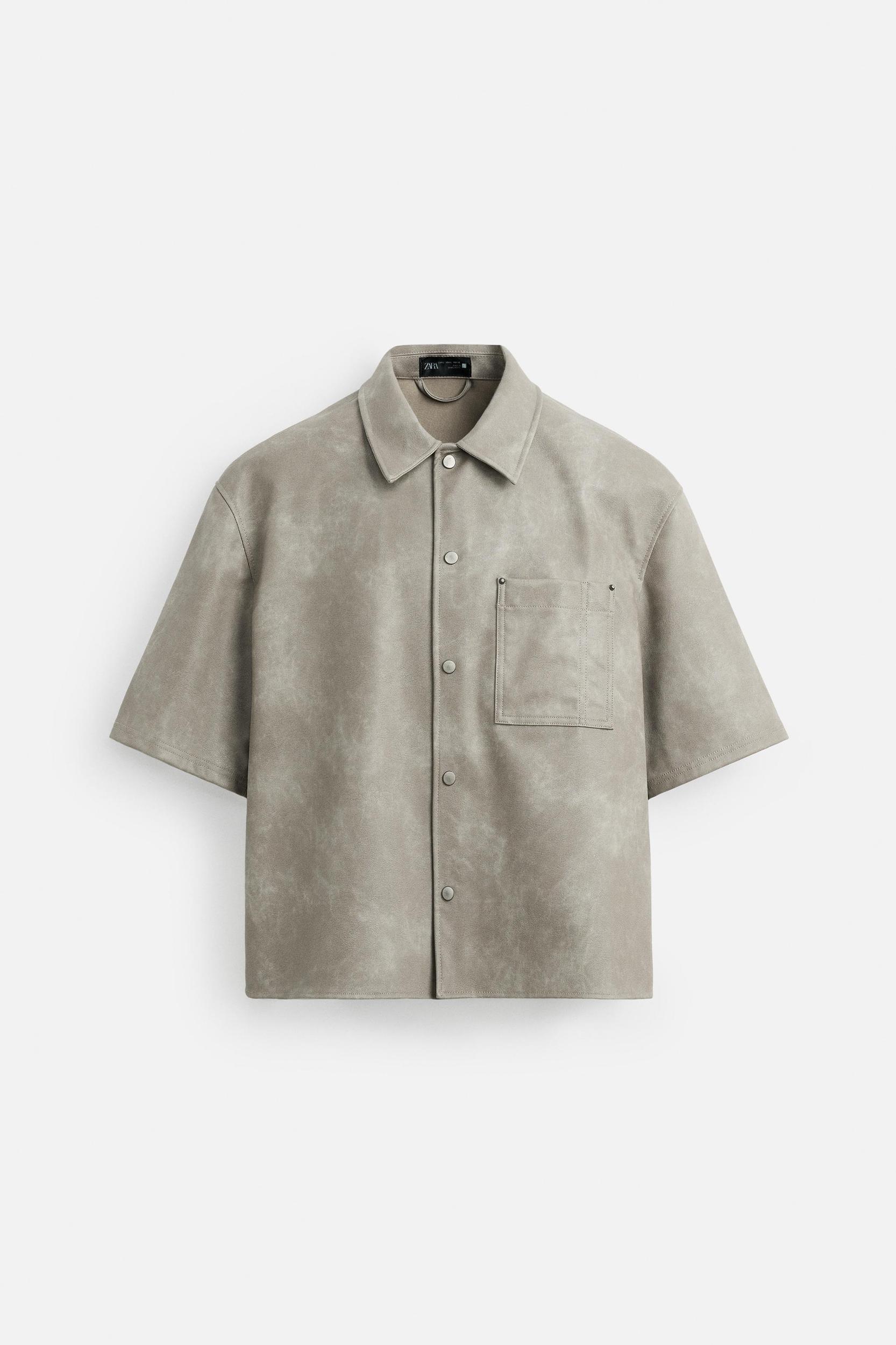 FAUX LEATHER OVERSHIRT Product Image