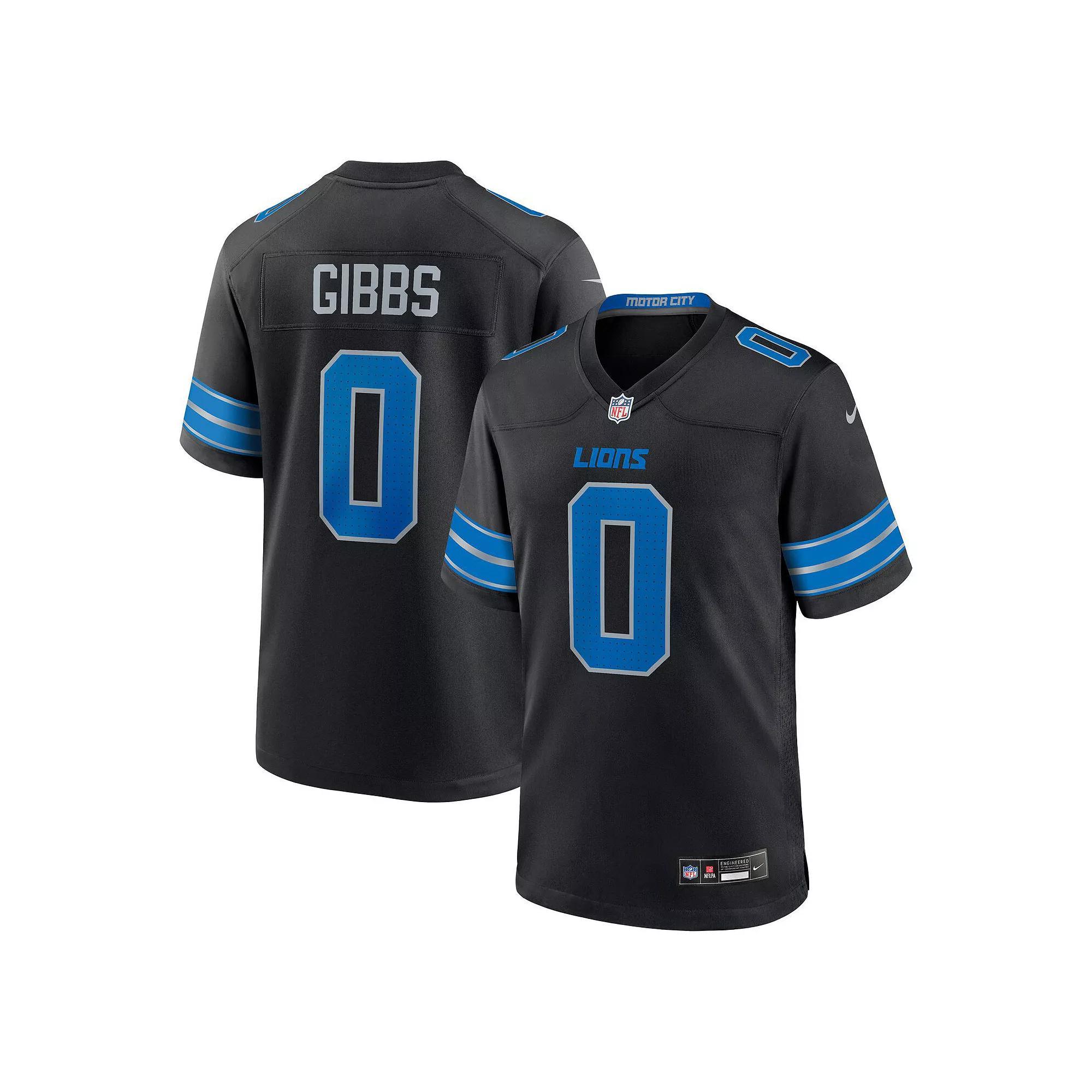 Men's Nike Jahmyr Gibbs Black Detroit Lions 2nd Alternate Game Player Jersey, Size: XL Product Image