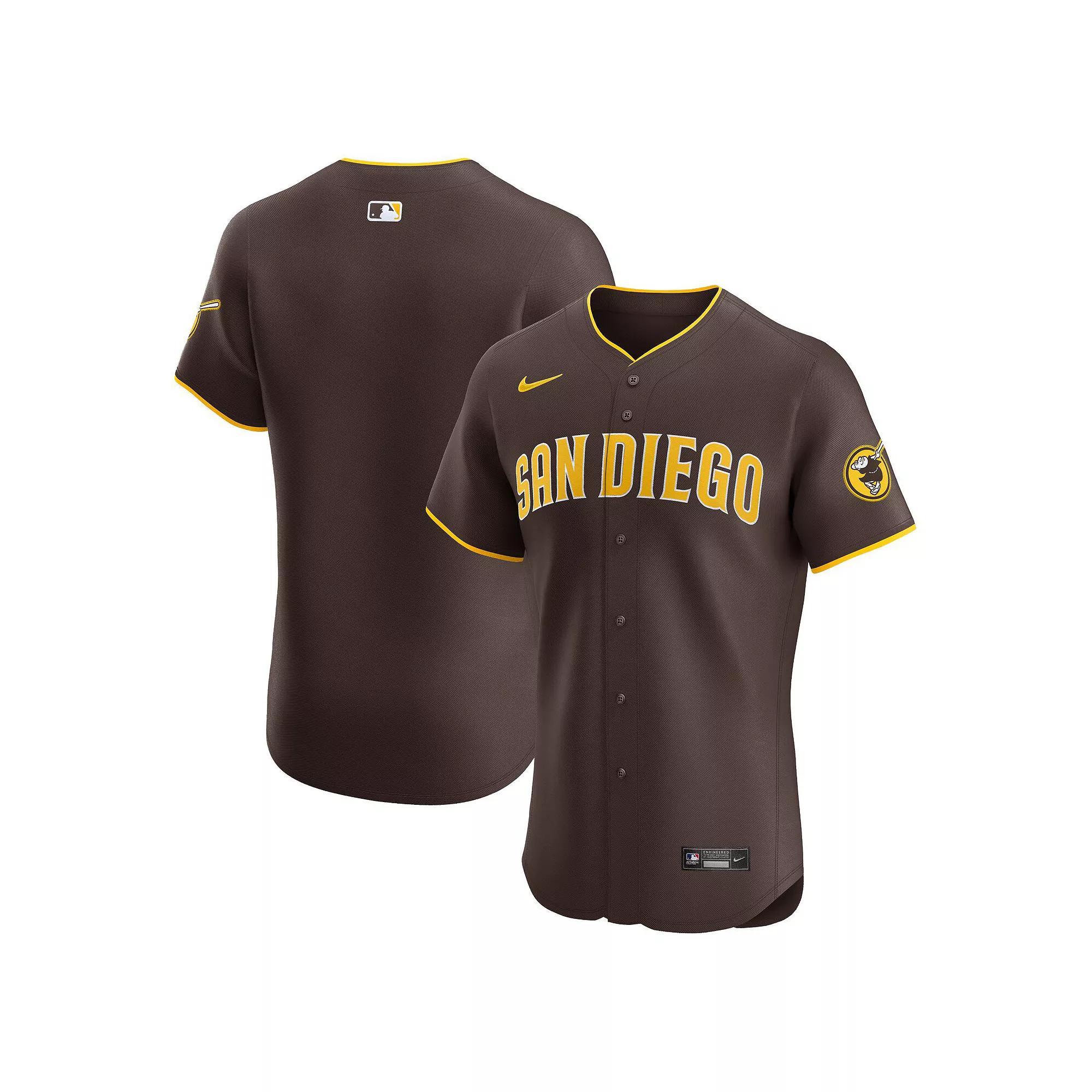 Men's Nike Brown San Diego Padres Road Vapor Premier Elite Patch Jersey, Size: 44 Product Image