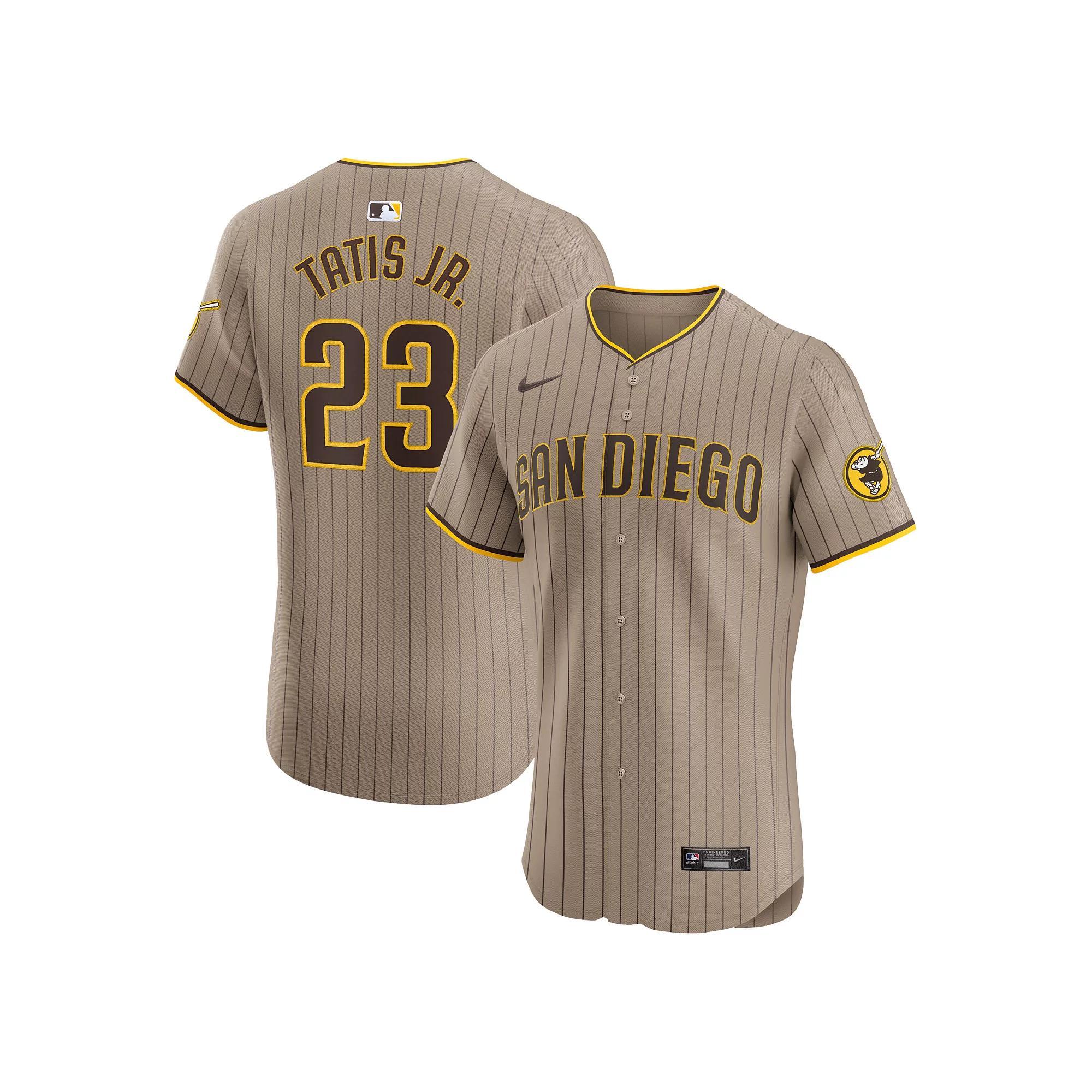 Men's Nike Fernando Tatis Jr. Sand San Diego Padres Alternate Elite Player Jersey, Size: 60, Team Product Image