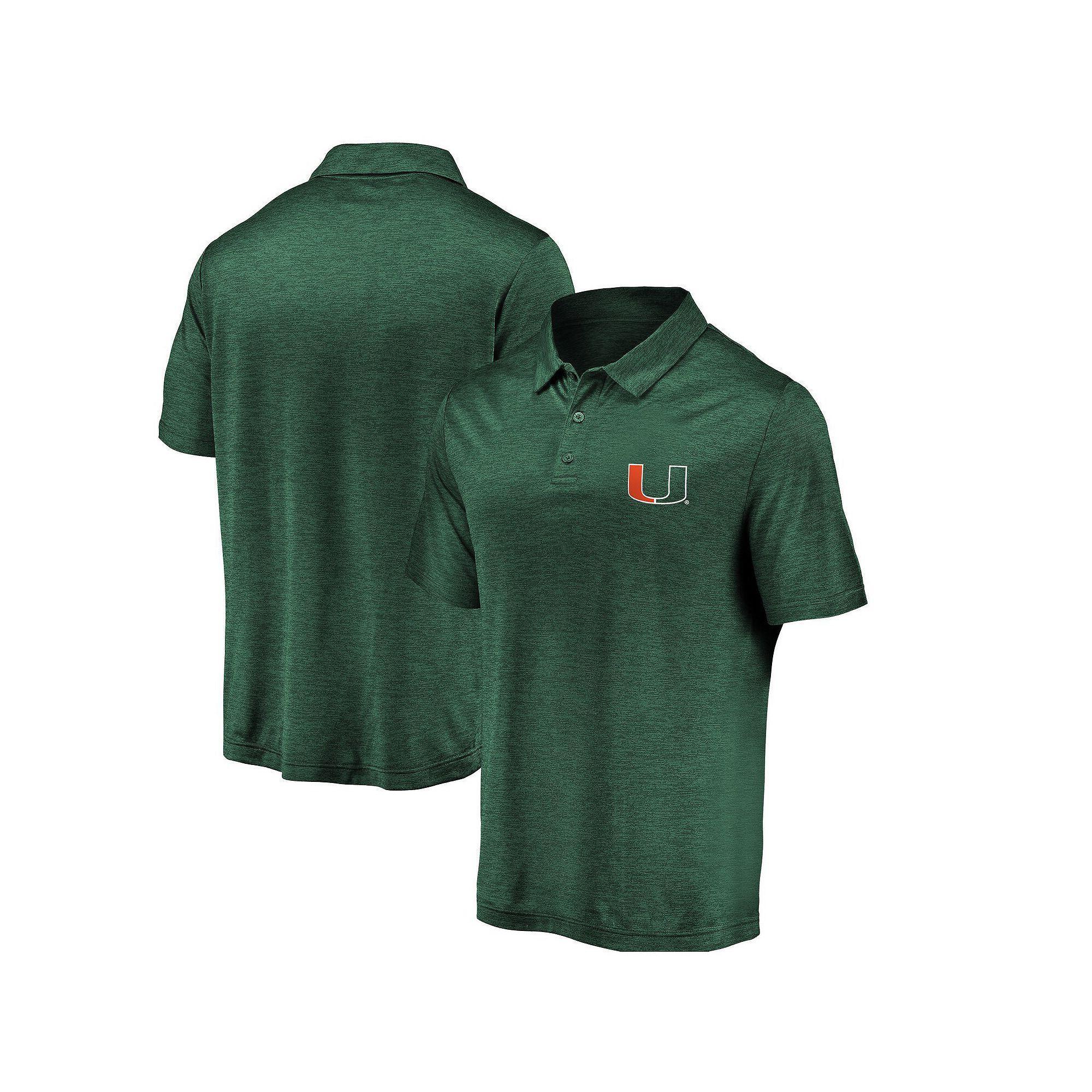 Mens Fanatics Branded Miami Hurricanes Primary Logo Striated Polo Product Image