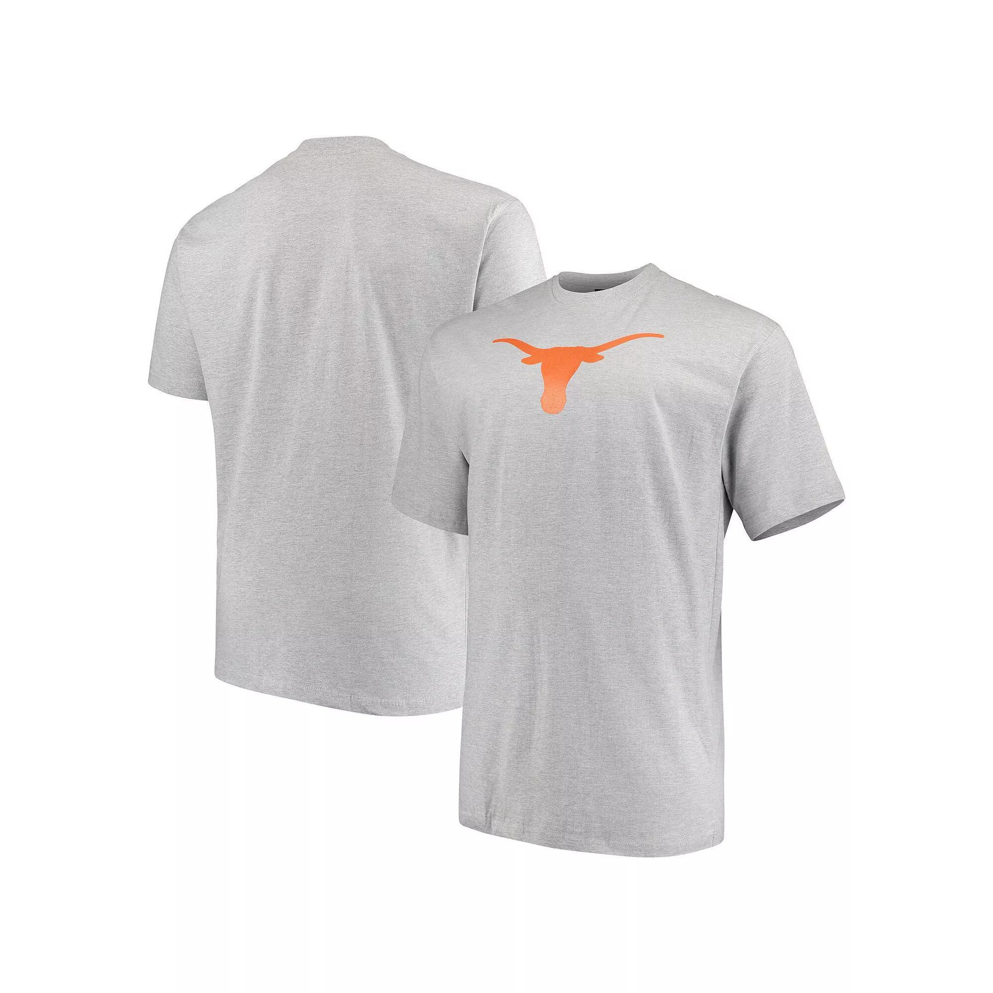 Mens Heathered Gray Texas Longhorns Big & Tall Lockup T-Shirt Product Image
