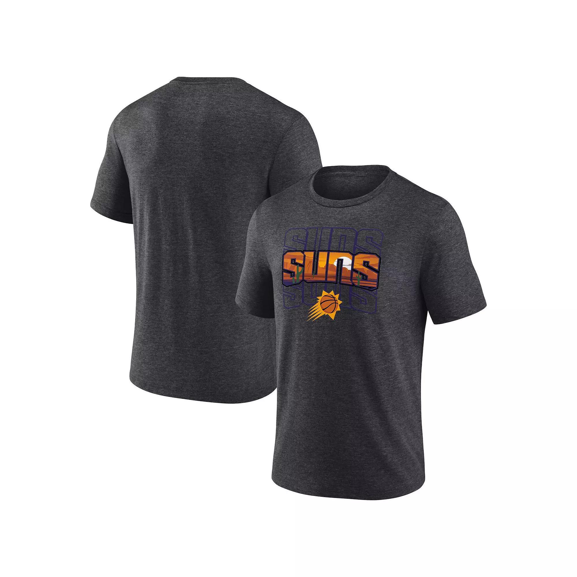 Men's Fanatics Heather Gray New England Patriots Warped Block Tri-Blend T-Shirt, Size: Small, Grey Product Image