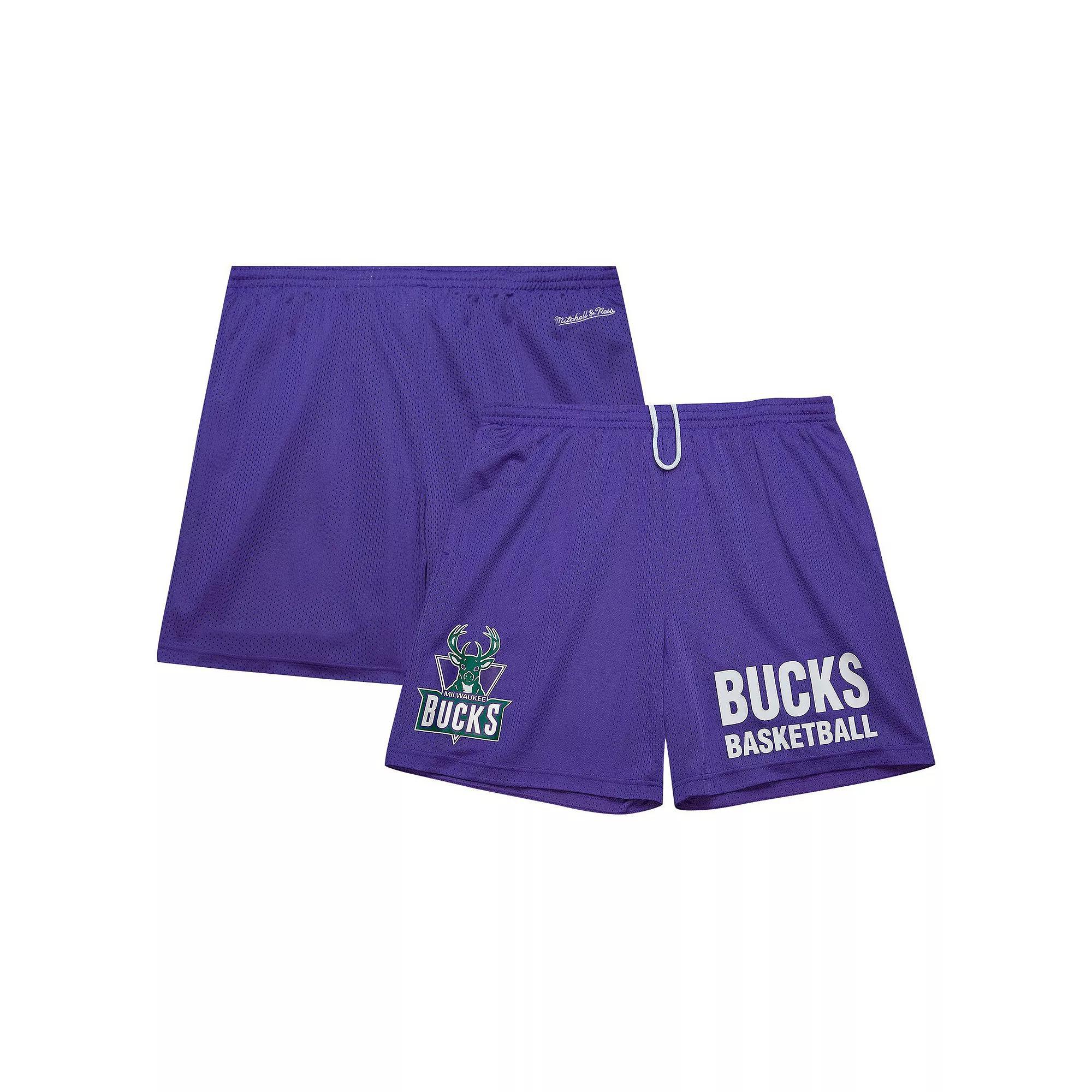 Men's Mitchell & Ness Purple Milwaukee Bucks Hardwood Classics Gameday Mesh Shorts, Size: 2XL Product Image