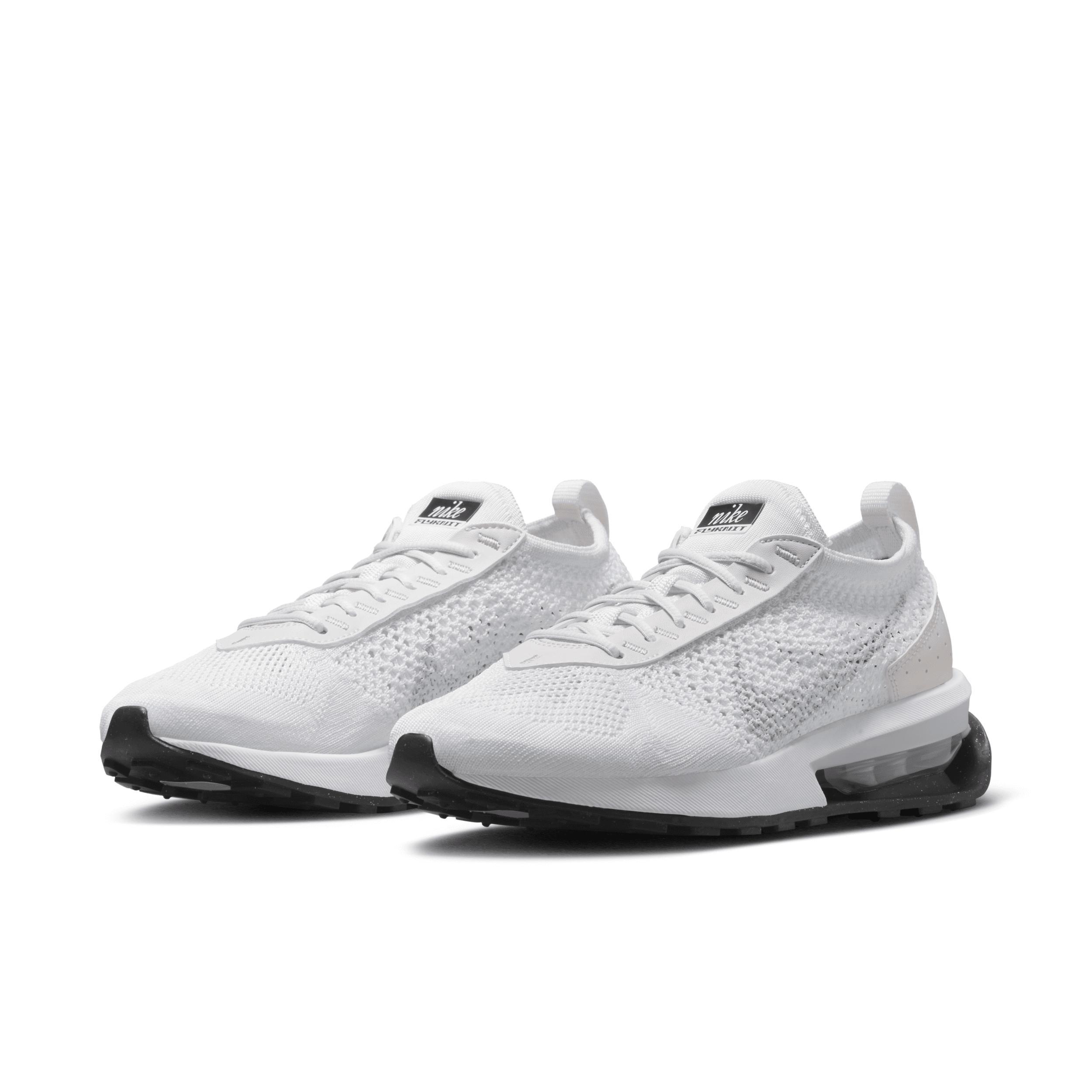 Nike Womens Air Max Flyknit Racer Casual Sneakers from Finish Line - White, Platinum Tint Product Image