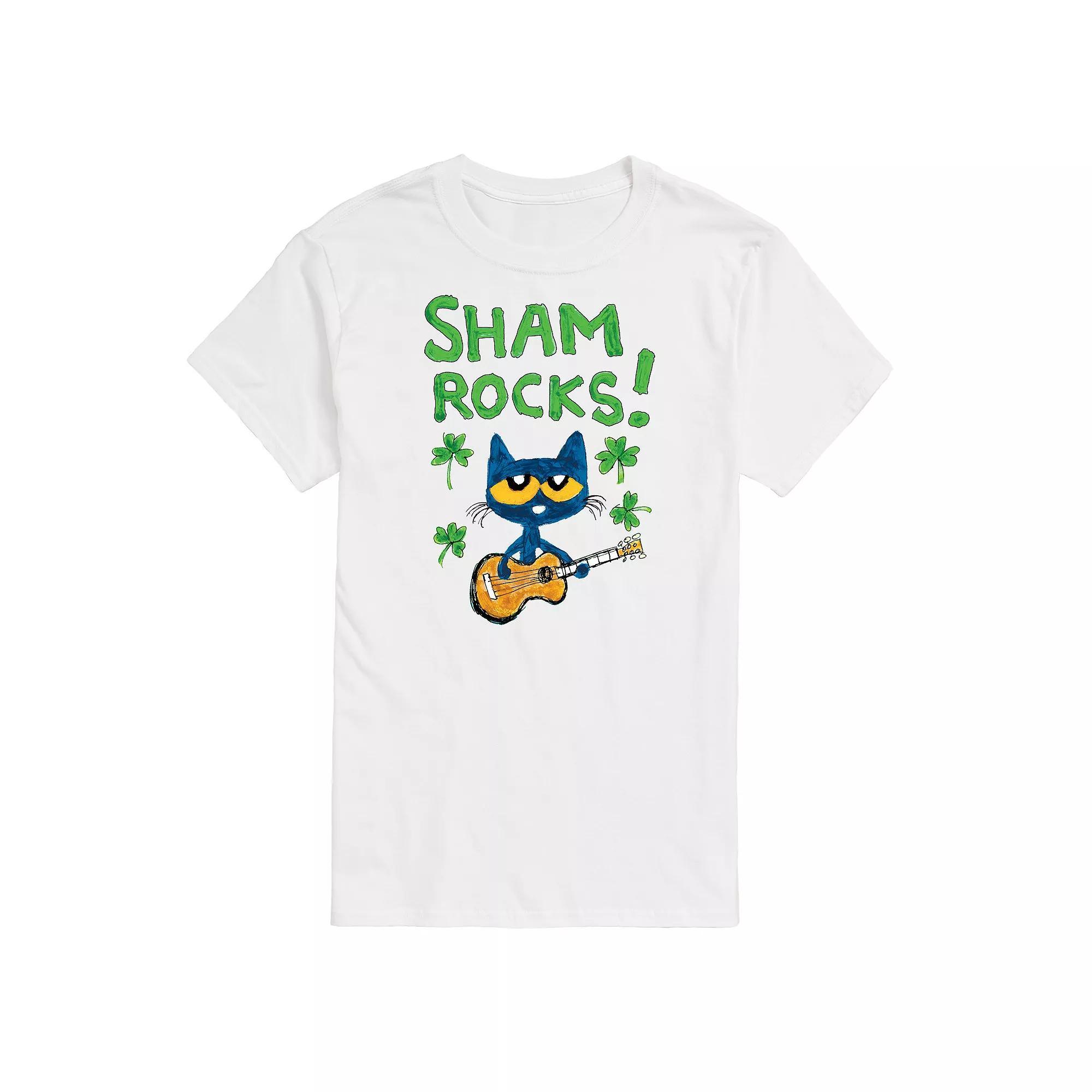Men's Pete Cat Sham Rocks Tee, Size: XXL, White Product Image