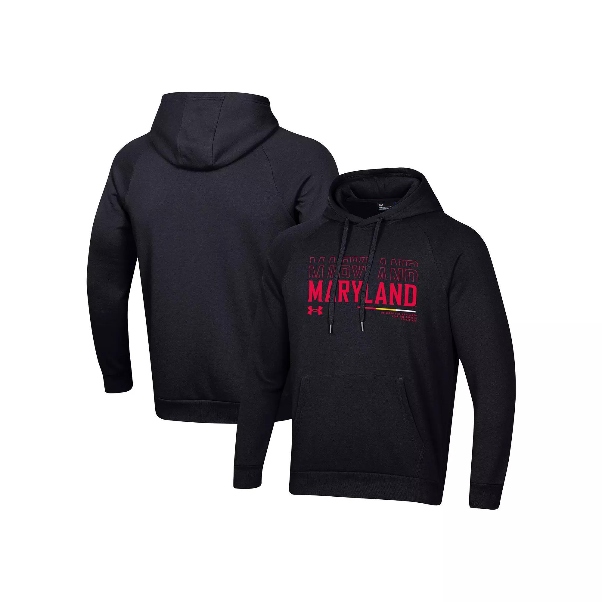 Men's Under Armour Navy Notre Dame Fighting Irish 2024 Sideline Wordmark Rival Pullover Hoodie, Size: Medium, Blue Product Image