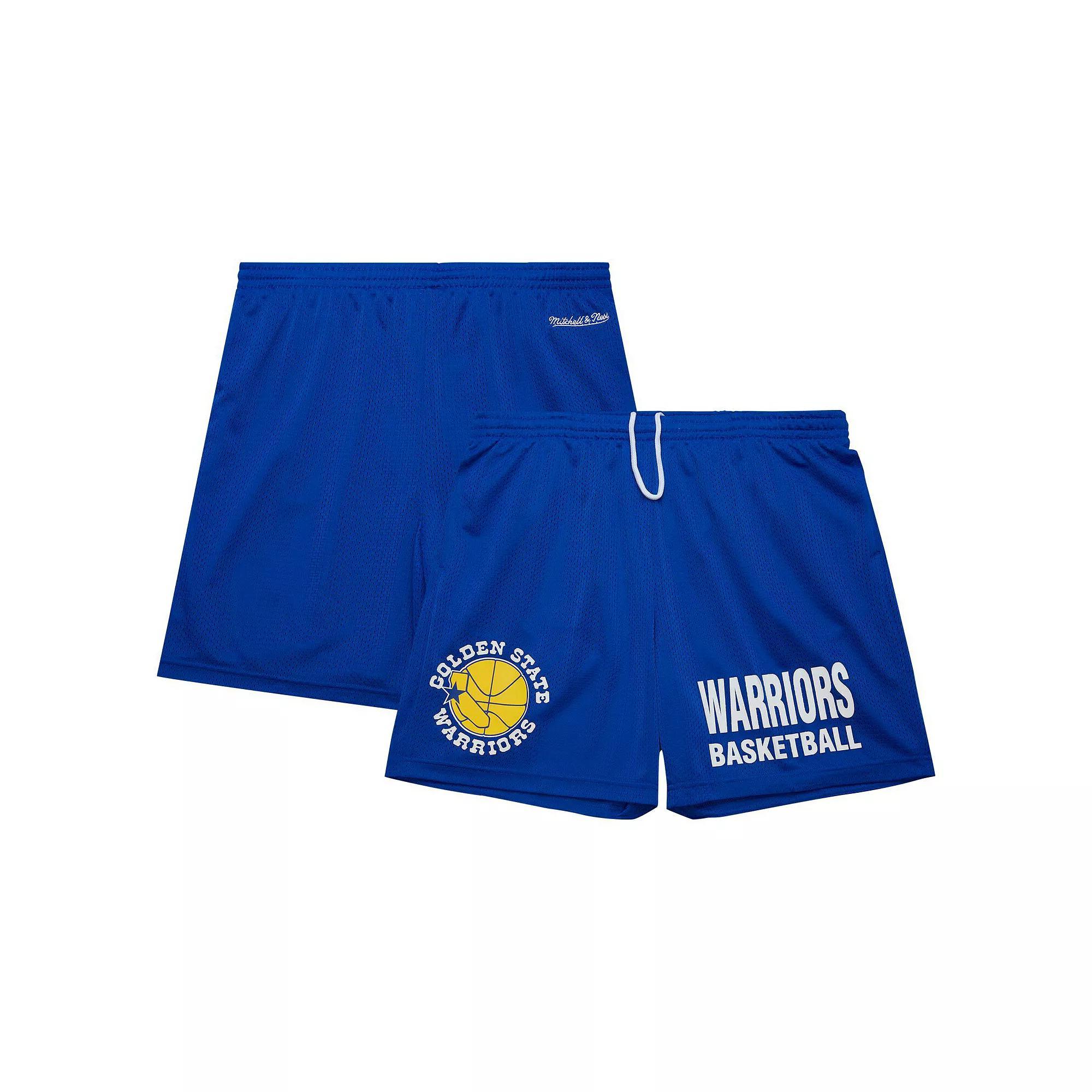 Men's Mitchell & Ness Royal Golden State Warriors Hardwood Classics Gameday Mesh Shorts, Size: 2XL, Blue Product Image