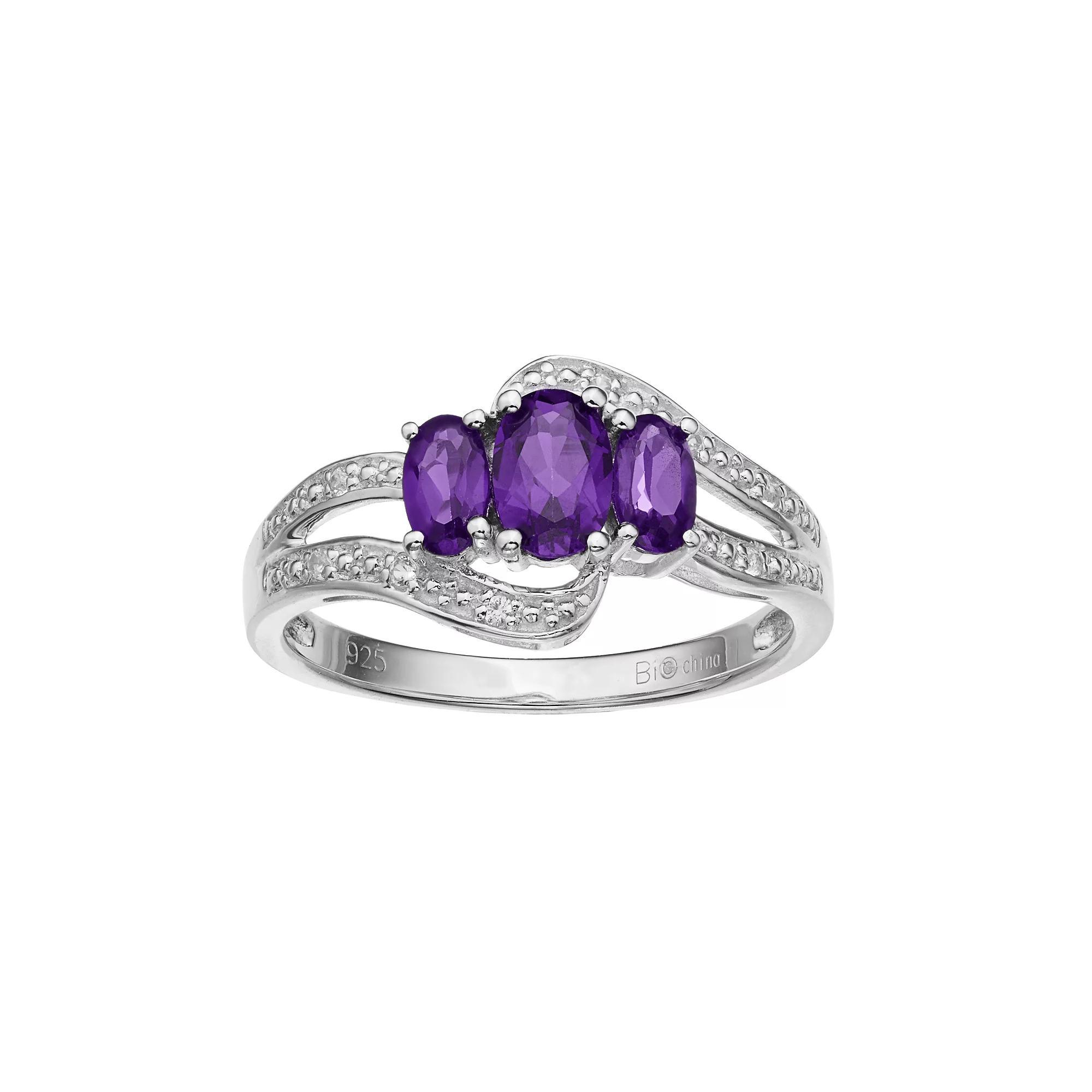 Gemminded Sterling Silver Lab-Created Emerald & Lab-Created White Sapphire Ring, Women's, Size: 8, Green Product Image