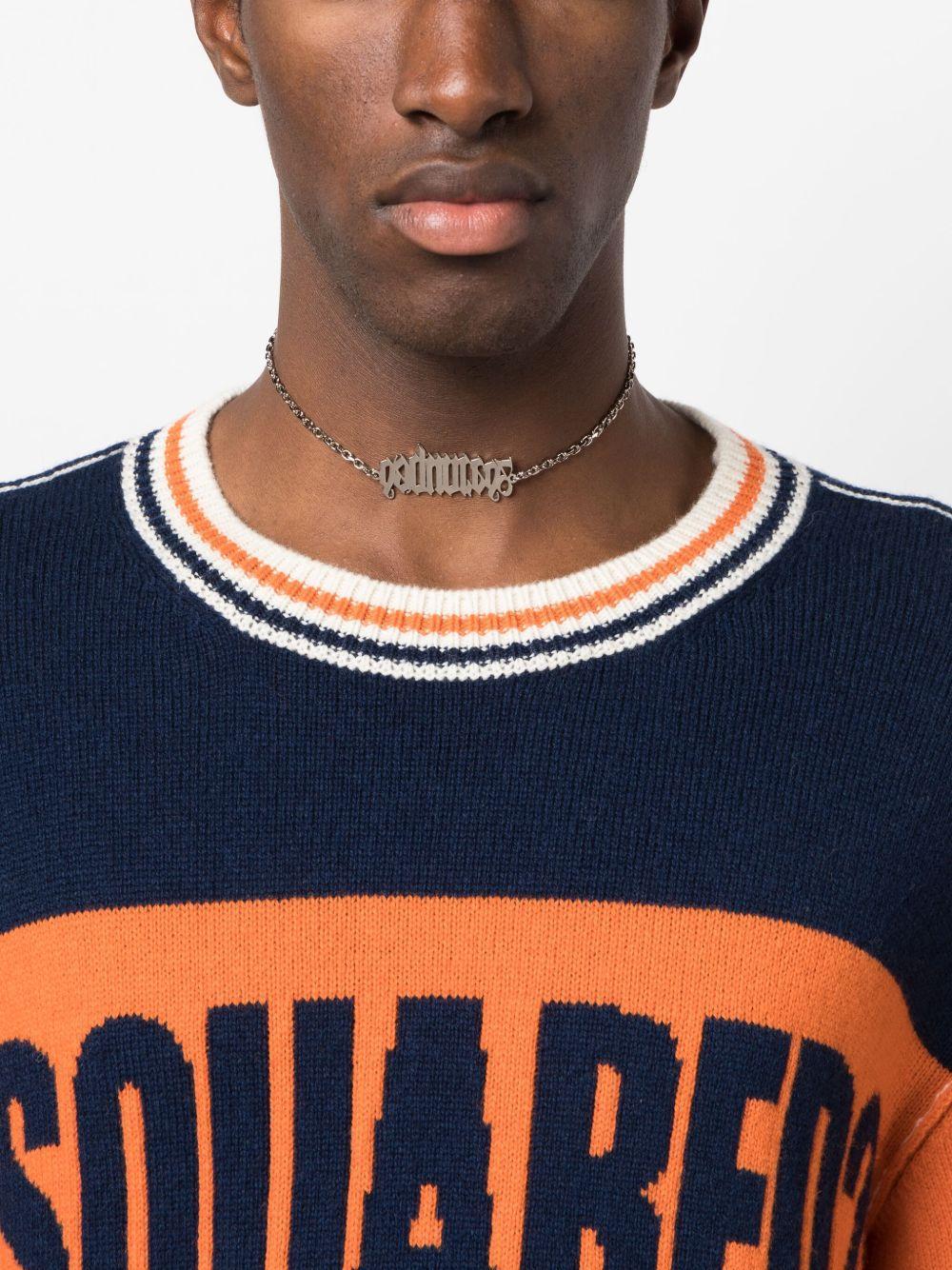 logo-plaque polished necklace Product Image