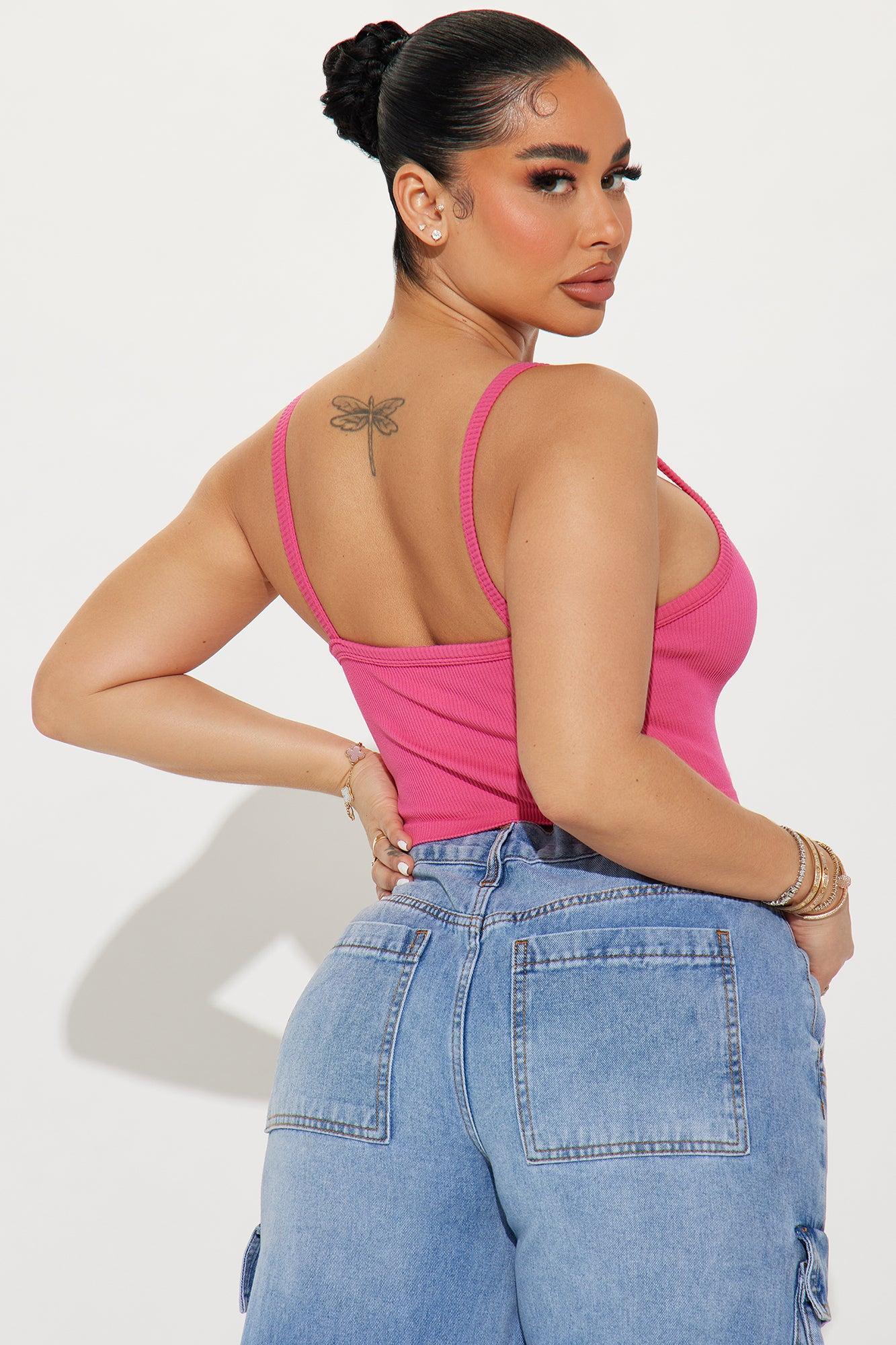 Everyday Cutie Ribbed Seamless Cami - Fuchsia Product Image