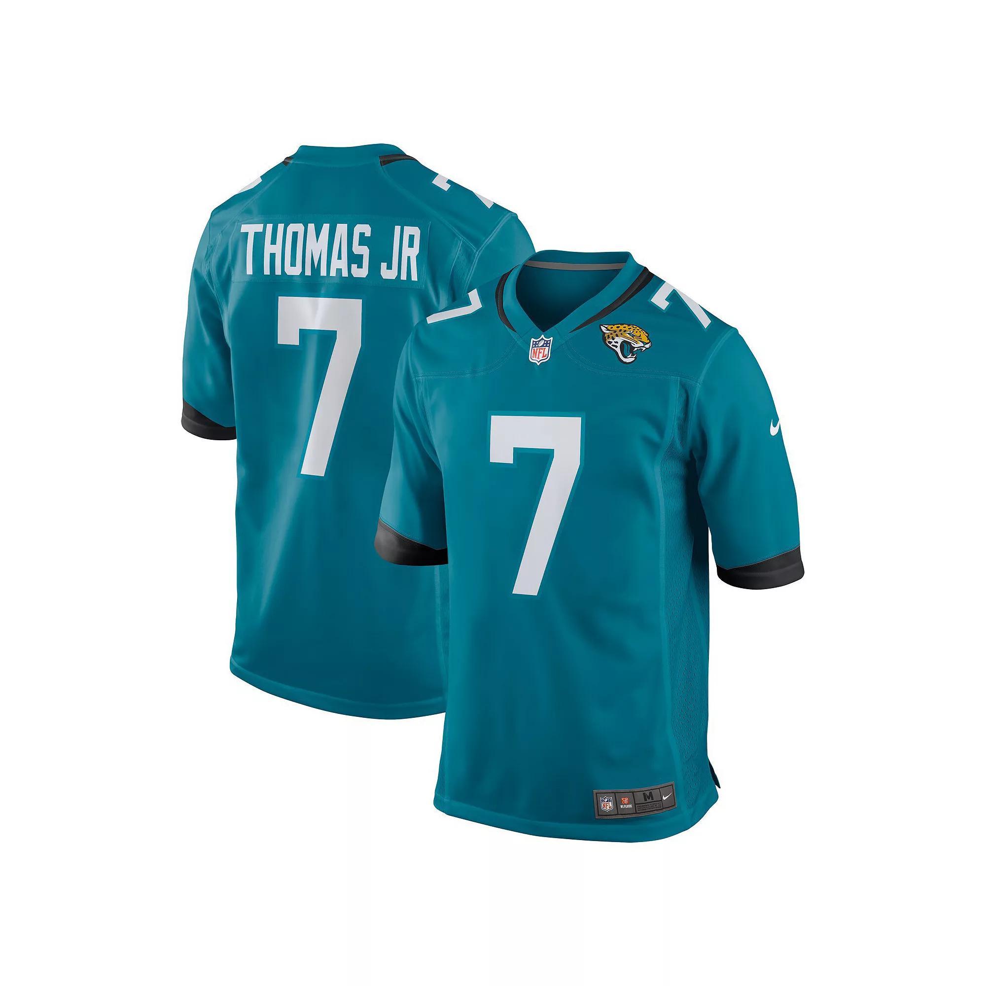 Men's Nike Brian Thomas Jr Teal Jacksonville Jaguars 2024 NFL Draft First Round Pick Player Game Jersey, Size: Medium, Blue Product Image