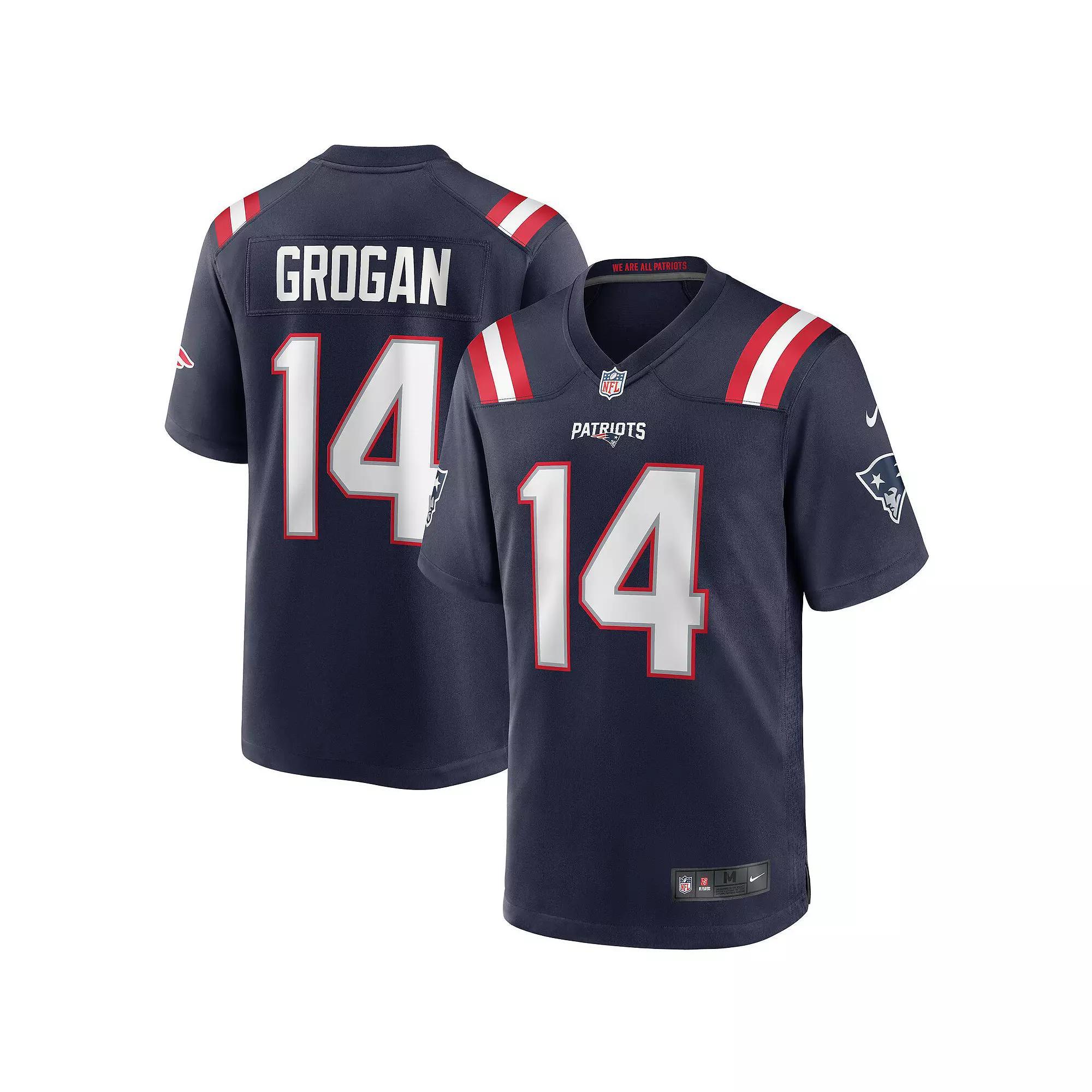Men's Nike Steve Grogan Navy New England Patriots Game Retired Player Jersey, Size: 4XL, Blue Product Image