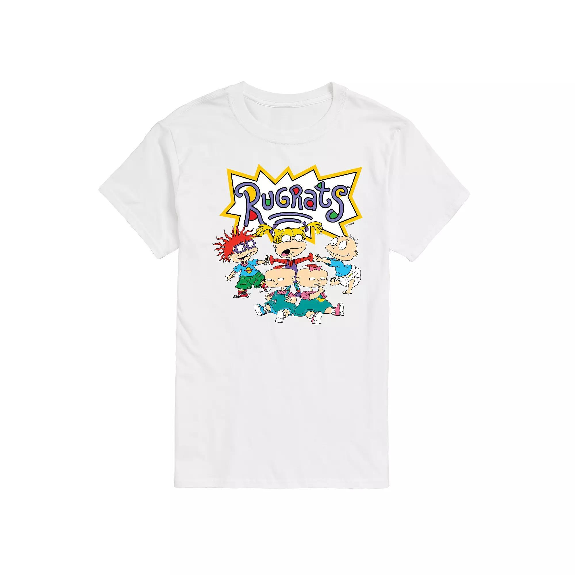 Mens Rugrats Group Shot Graphic Tee Grey Green Product Image
