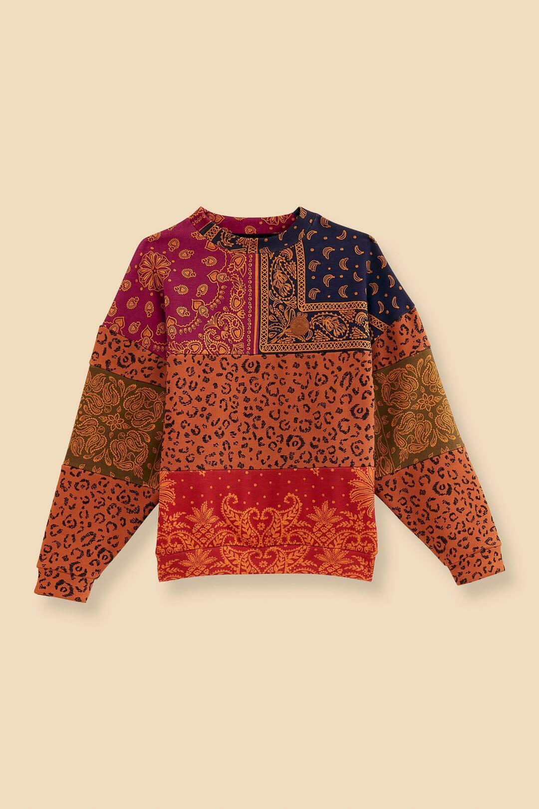 Bandana Dream Mixed Leopard Texture Sweatshirt Product Image