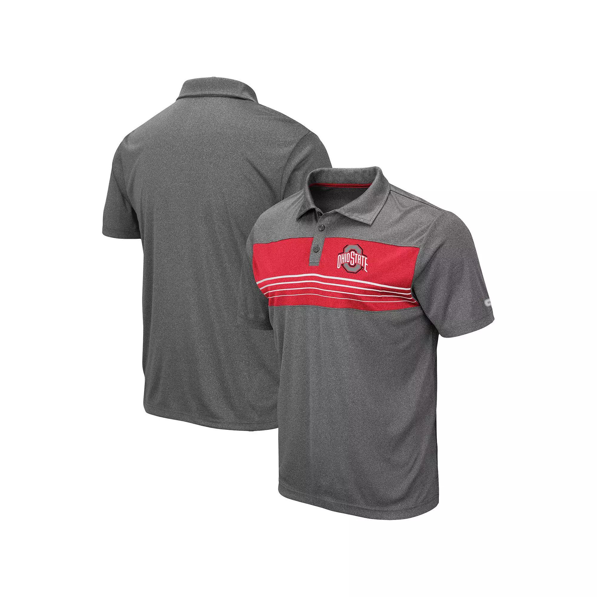 Men's Colosseum Heathered Charcoal Ohio State Buckeyes Smithers Polo, Size: Small Product Image