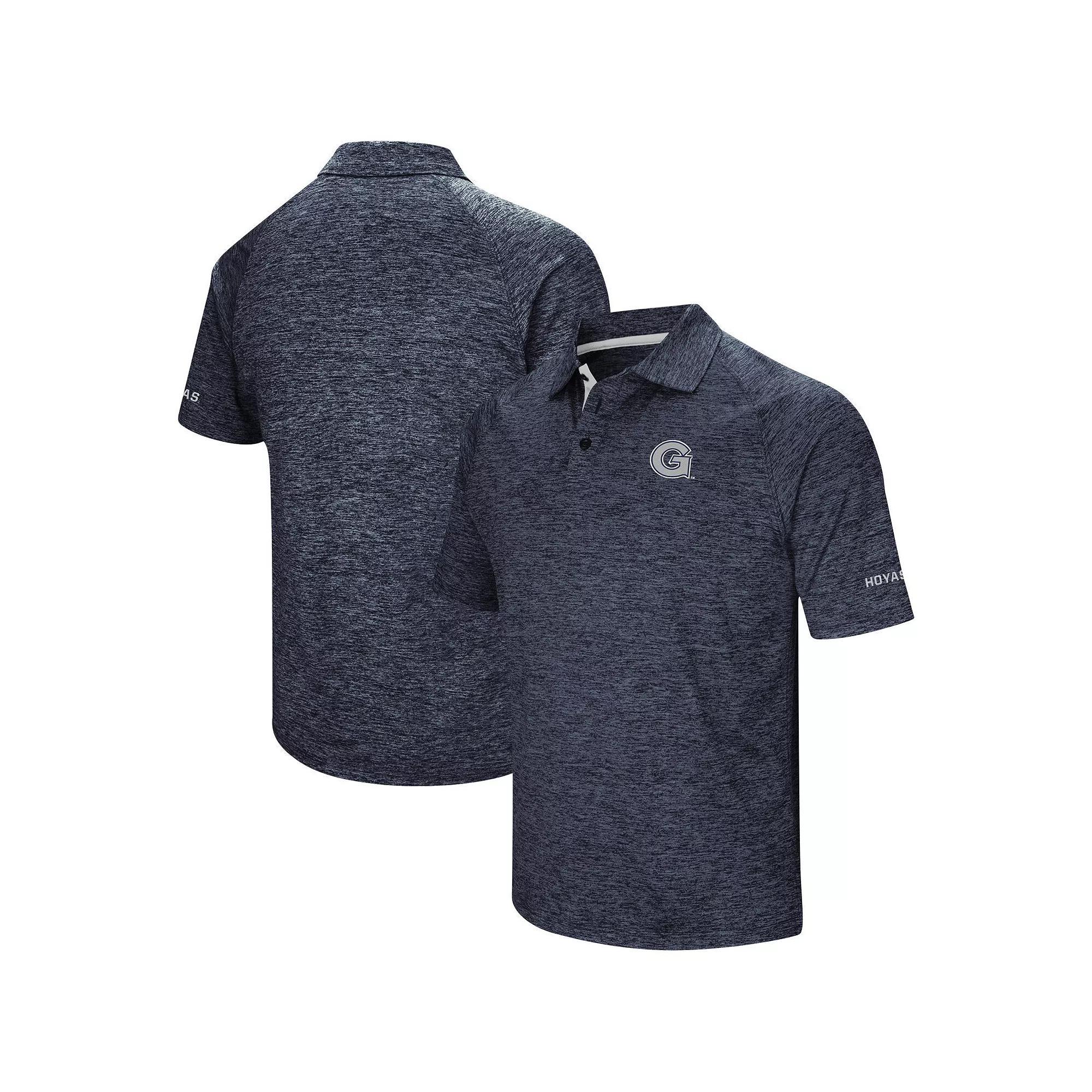 Men's Colosseum Heathered Navy Georgetown Hoyas Down Swing Raglan Polo, Size: 2XL, Grg Blue Product Image