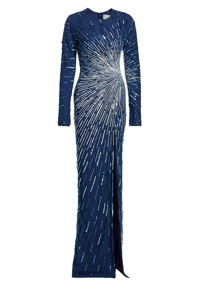 Womens Starburst Embroidered Tulle Gown Product Image
