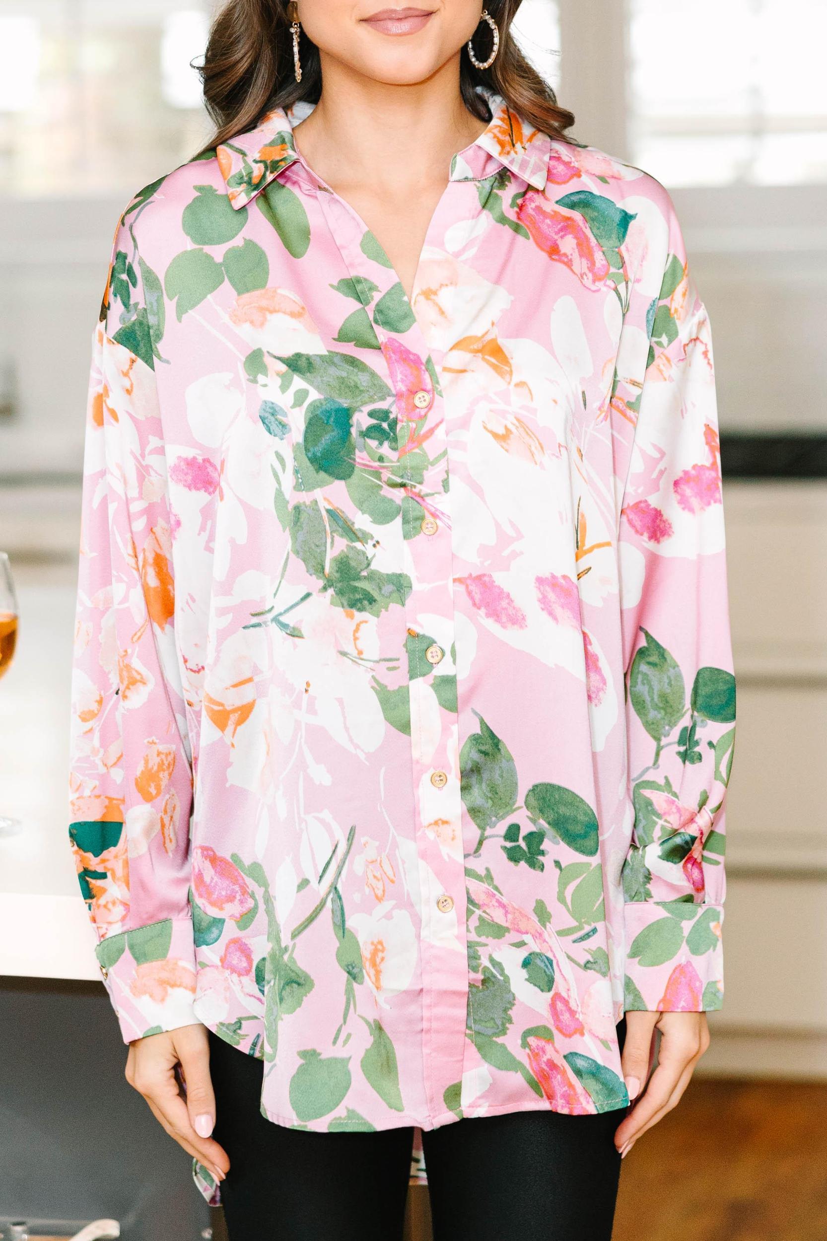 Where You Go Pink Floral Blouse Female Product Image