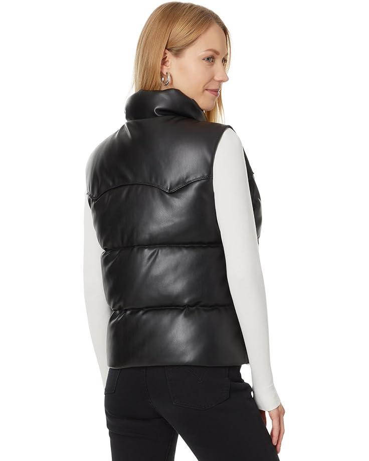 Vegan Leather Puffer Vest Product Image
