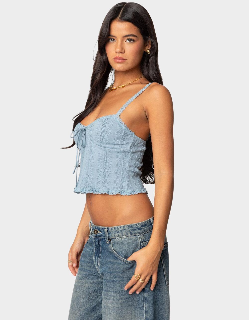 EDIKTED Lacey Knit Tank Top Product Image