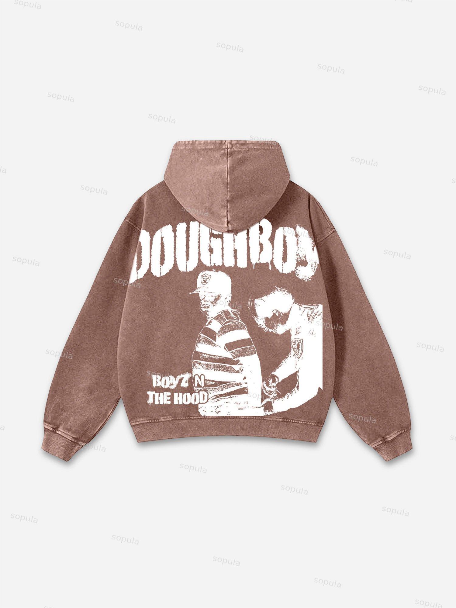 Hollywood Hills Fire Vintage Graphic Acid Wash Hoodie Product Image