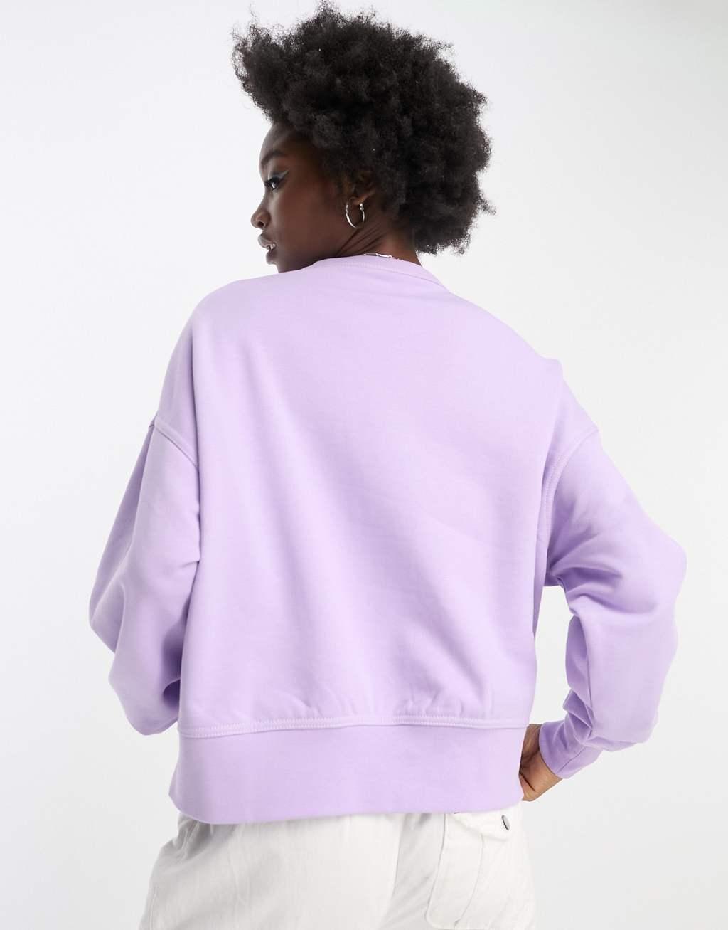 Dickies beavertown sweatshirt with central embroidered logo in lilac Product Image